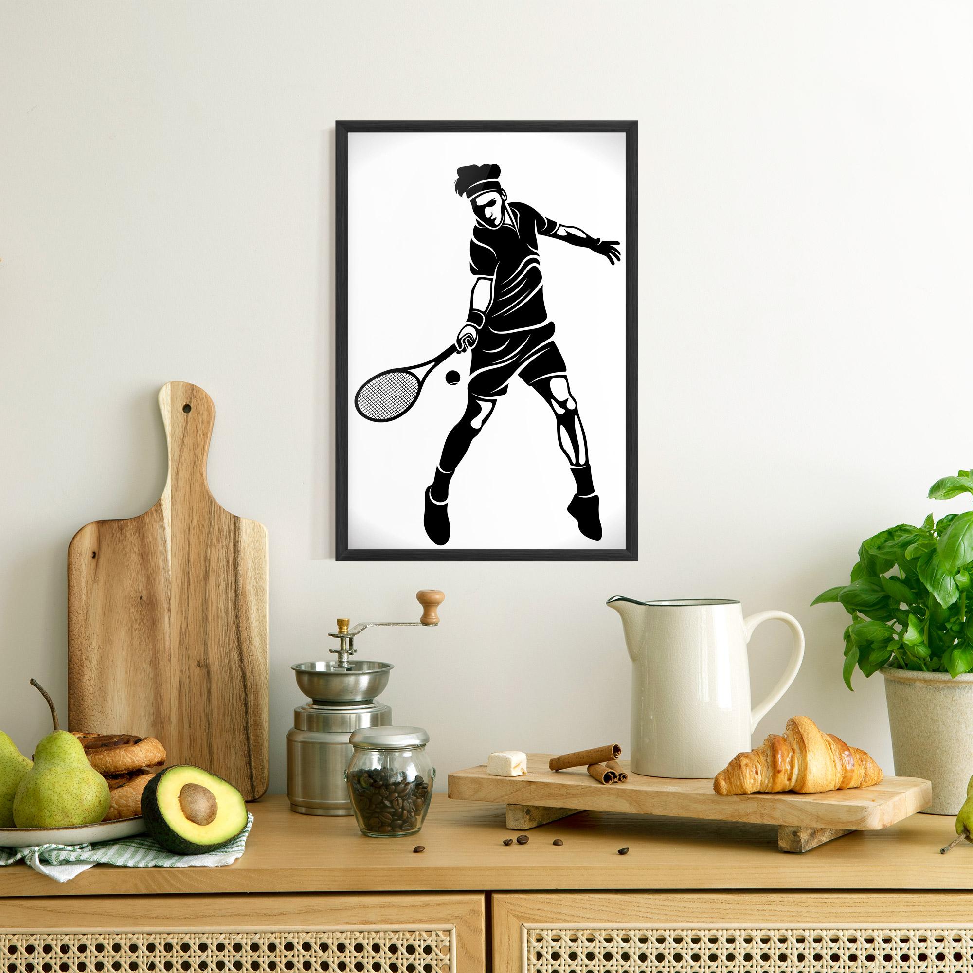 Poster Înrămat Tennis Player Line mockup 8