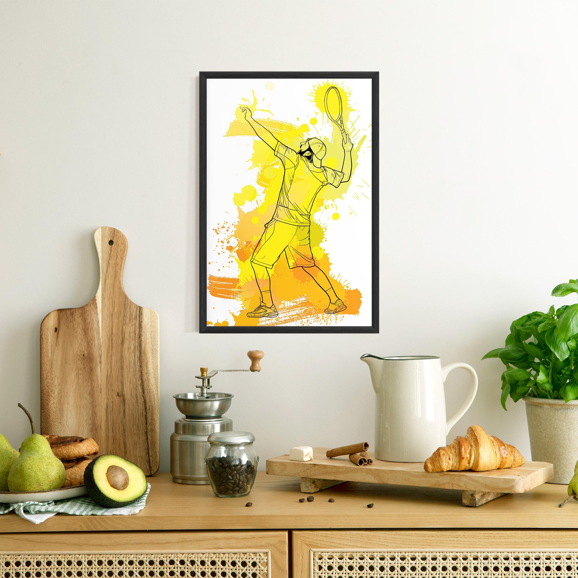 Poster Înrămat Yellow Art Tennis mockup 8