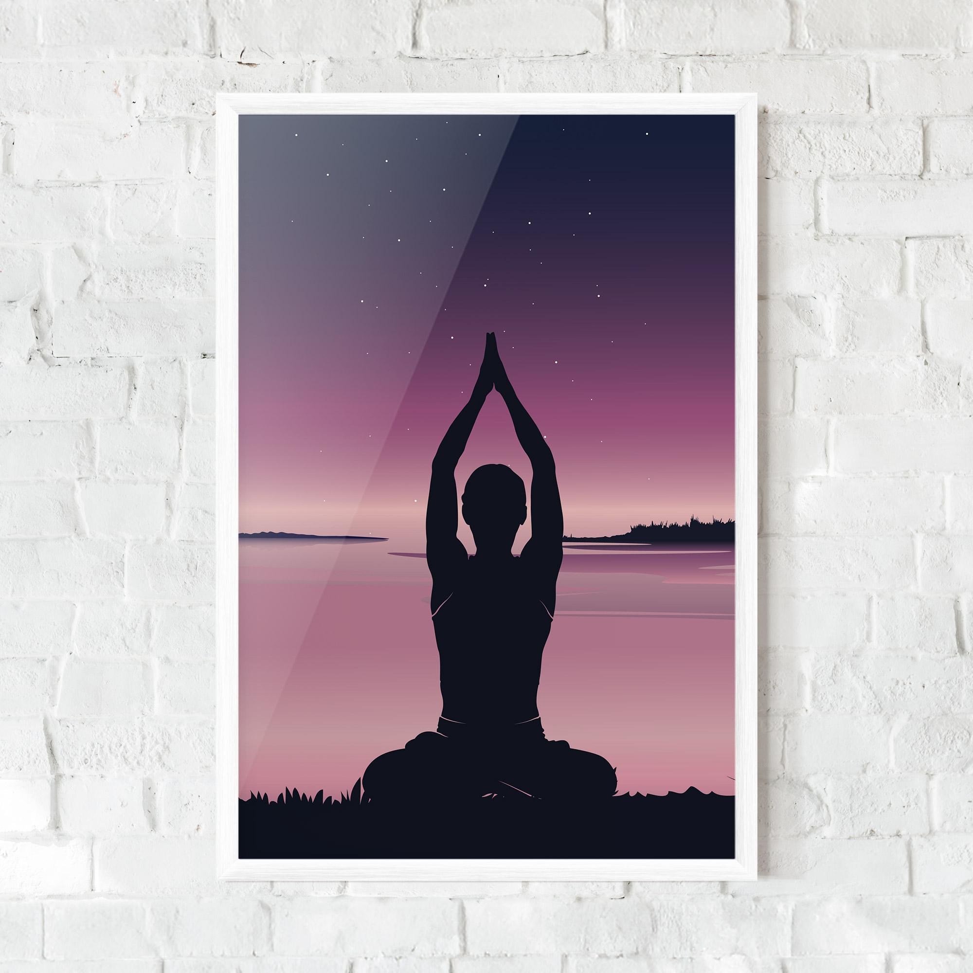 Poster Înrămat Yoga Purple Sky mockup 0
