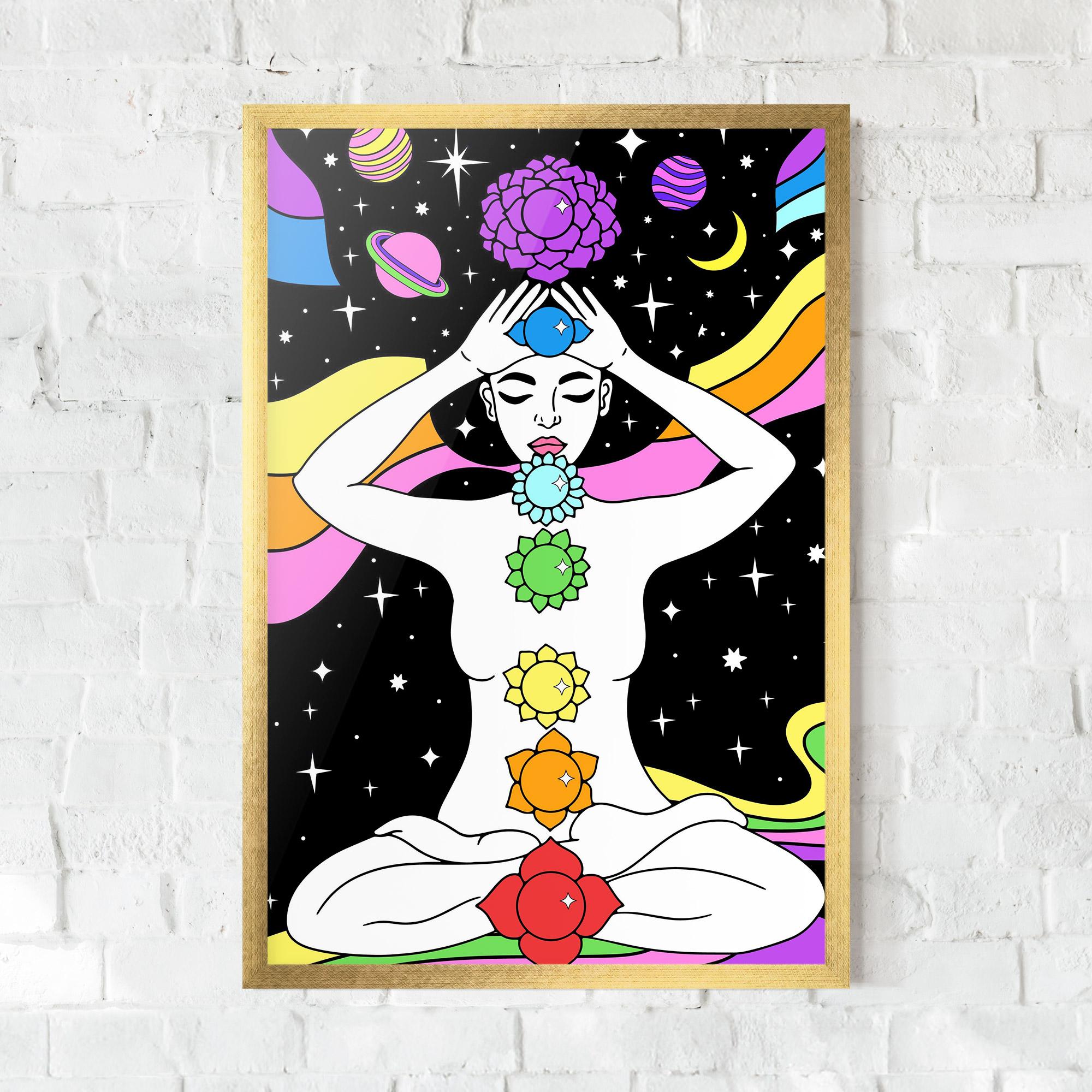 Poster Înrămat Chakras Meditation mockup 0