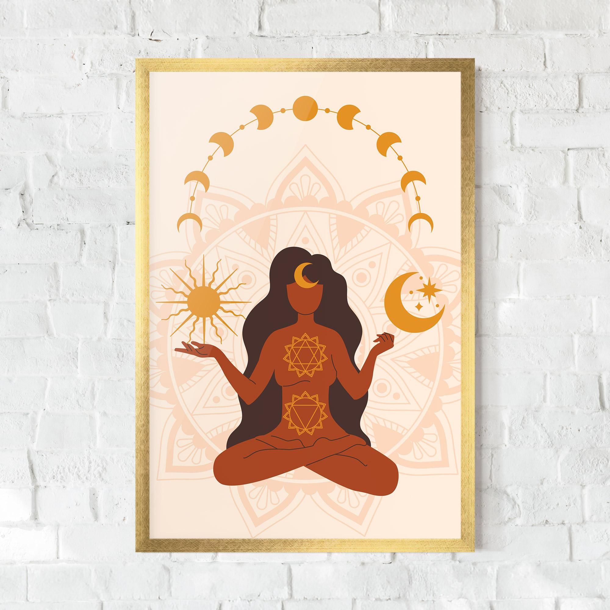 Poster Înrămat Moon Sun Meditation mockup 0