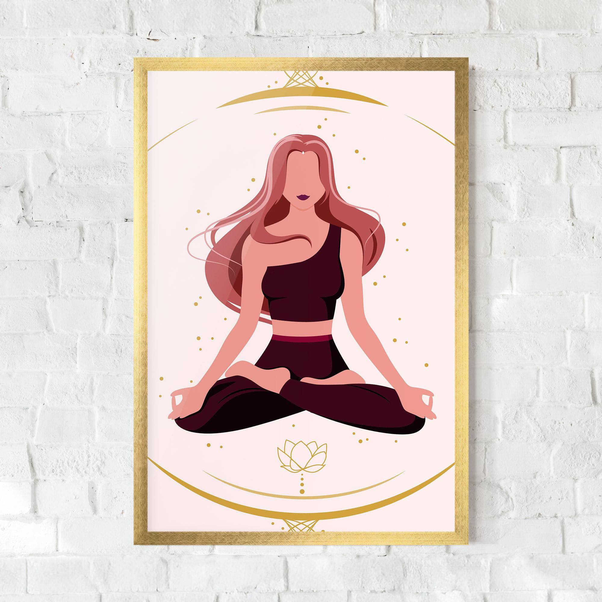 Poster Înrămat Pretty Yoga Girl mockup 0
