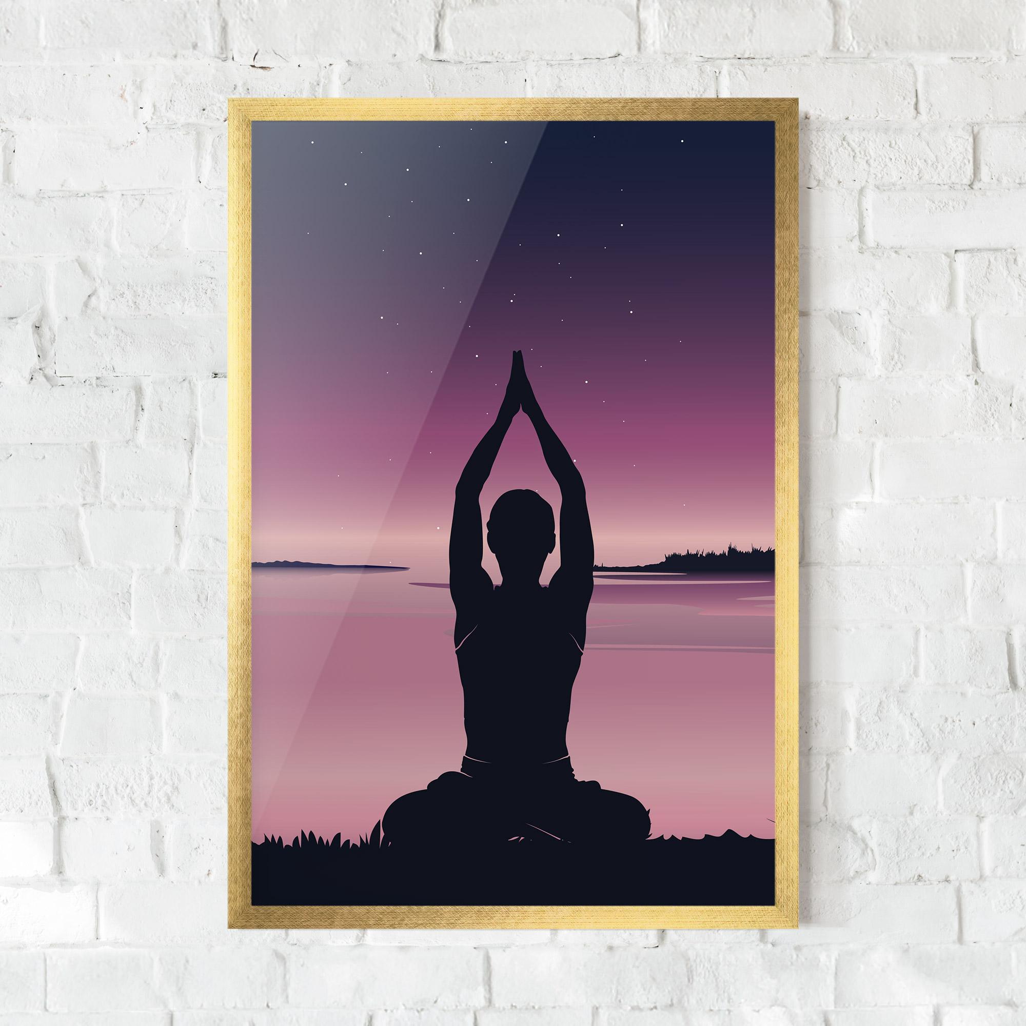 Poster Înrămat Yoga Purple Sky mockup 0