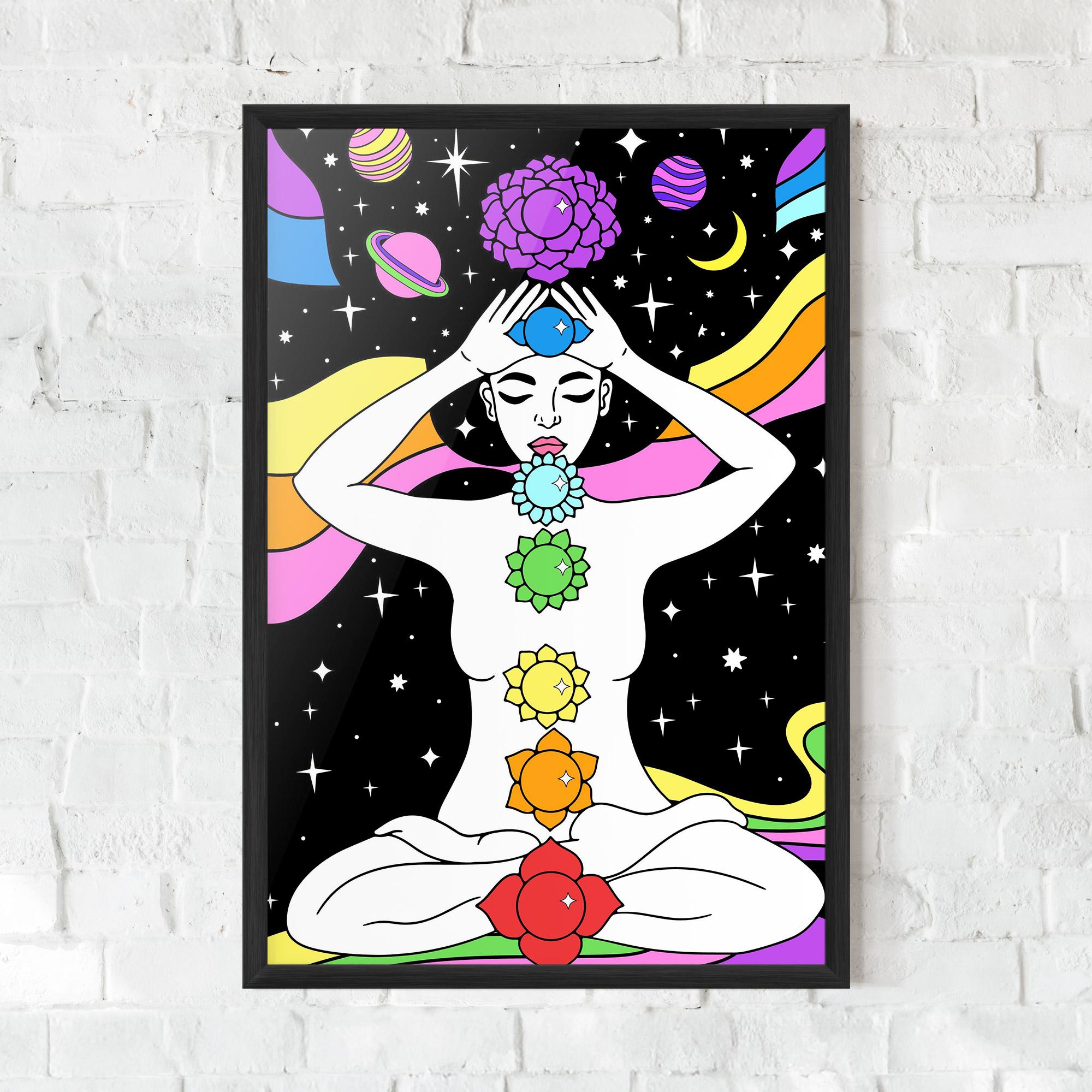 Poster Înrămat Chakras Meditation mockup 0