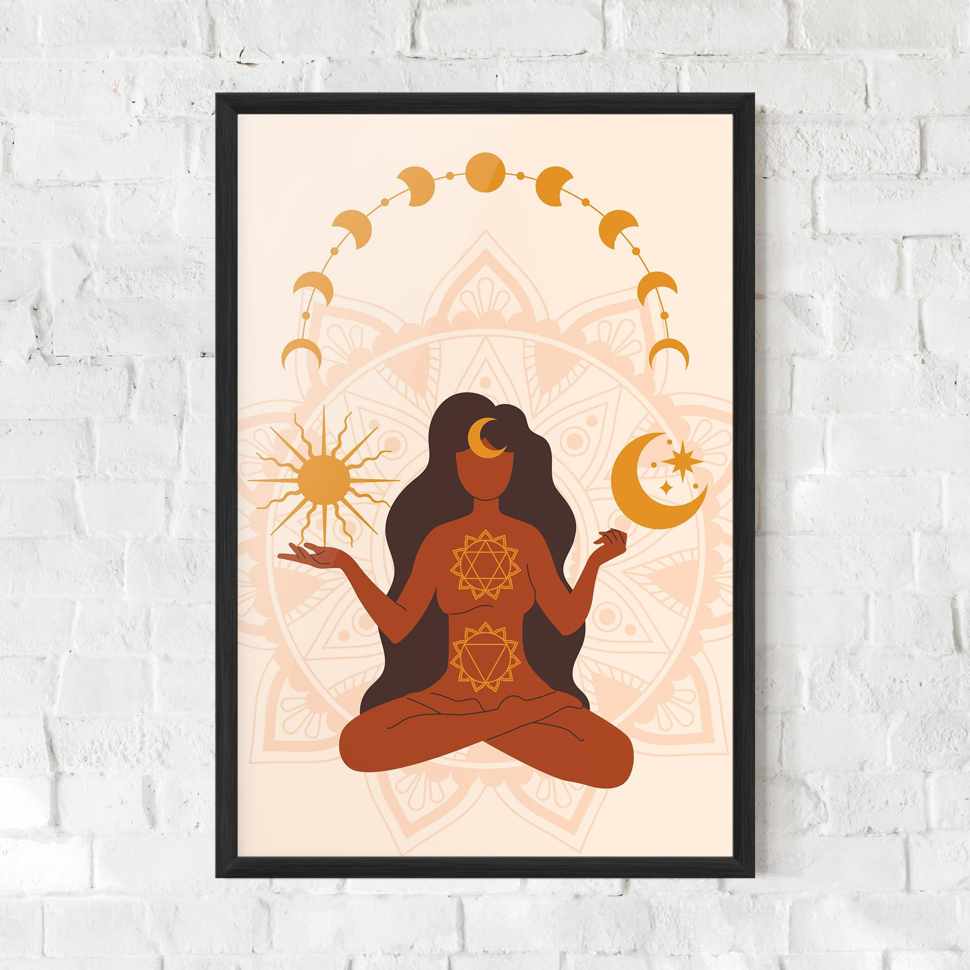Poster Înrămat Moon Sun Meditation mockup 0