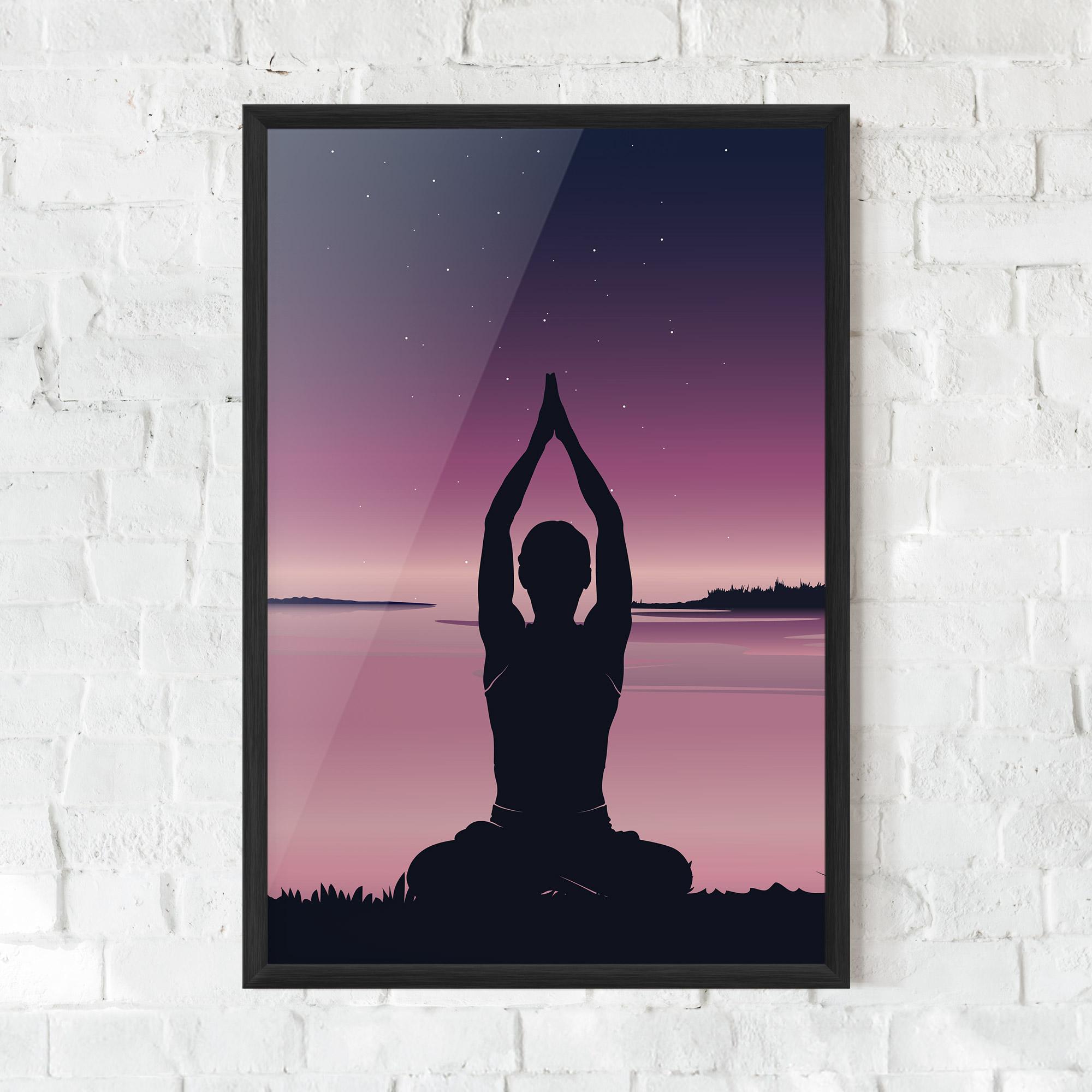 Poster Înrămat Yoga Purple Sky mockup 0