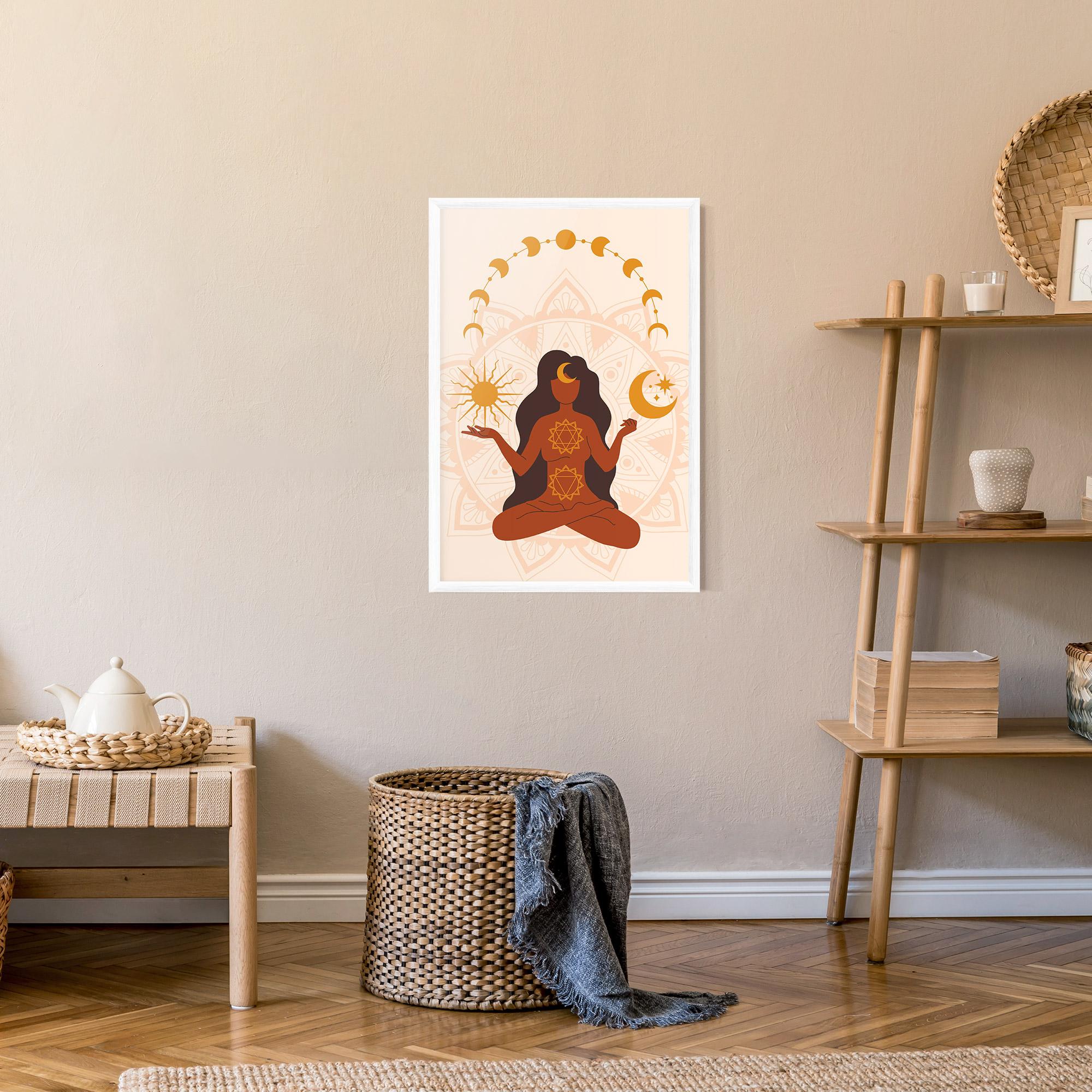 Poster Înrămat Moon Sun Meditation mockup 9
