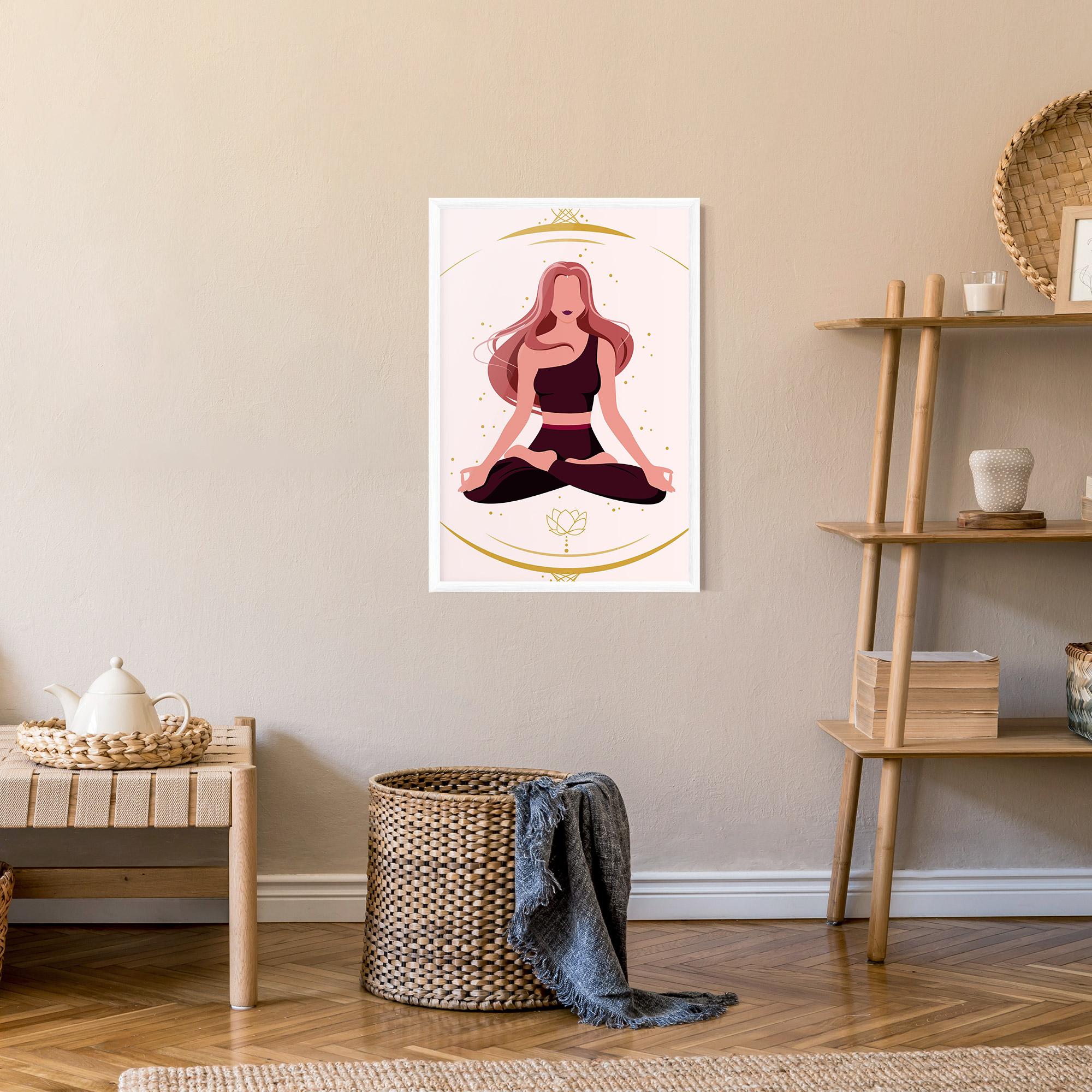 Poster Înrămat Pretty Yoga Girl mockup 9