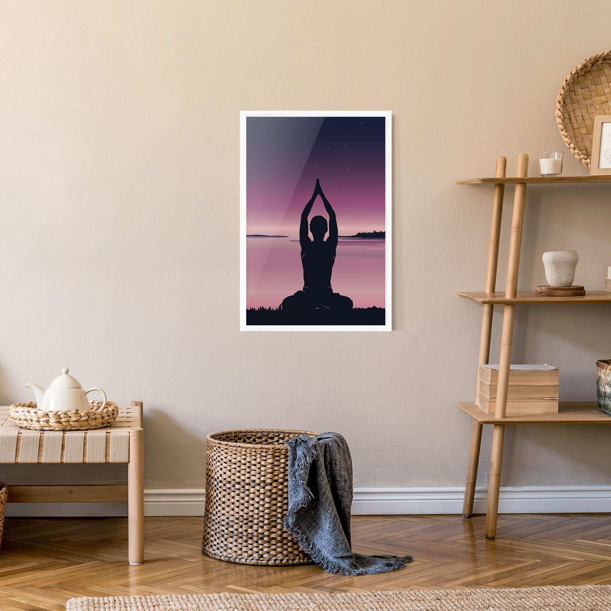 Poster Înrămat Yoga Purple Sky mockup 9