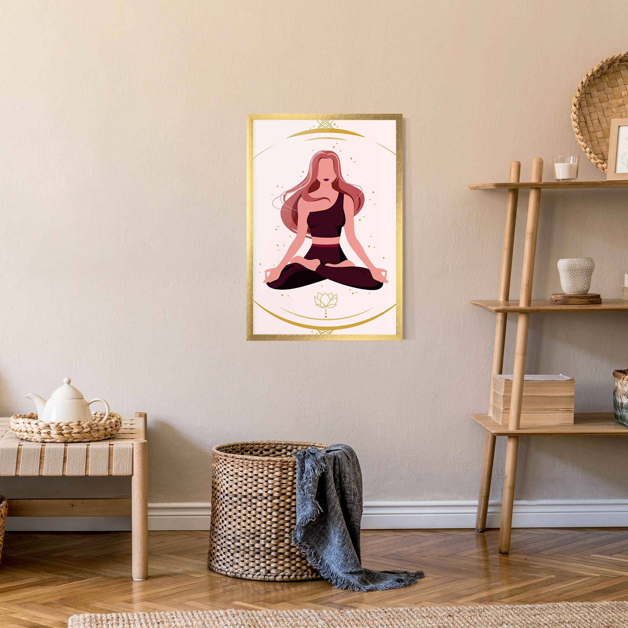 Poster Înrămat Pretty Yoga Girl mockup 9