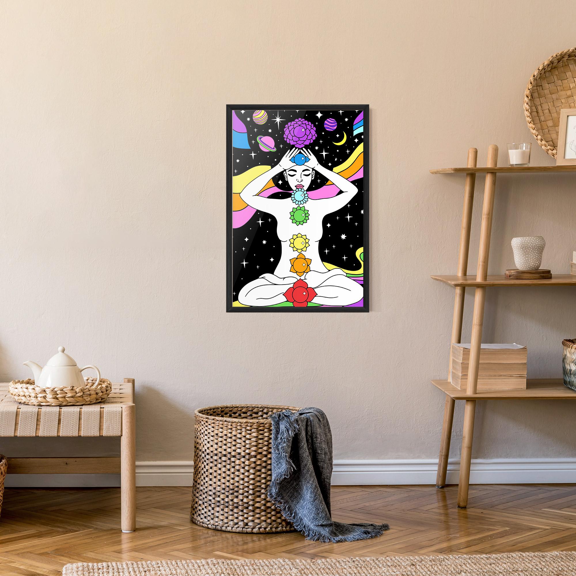 Poster Înrămat Chakras Meditation mockup 9