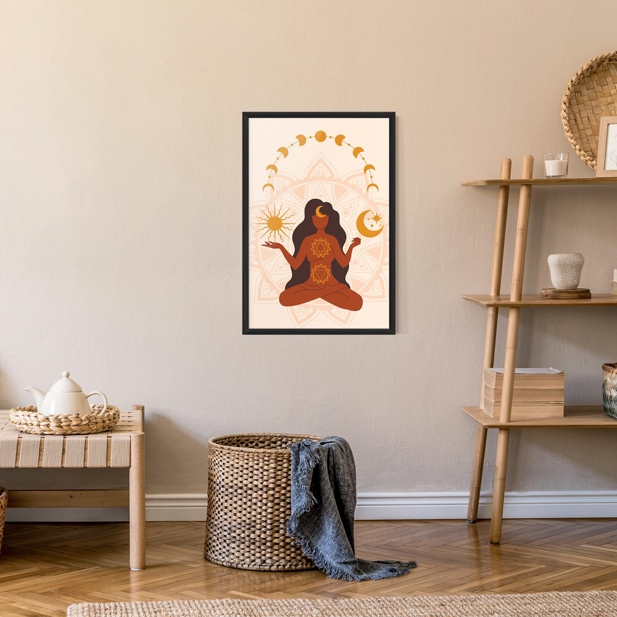 Poster Înrămat Moon Sun Meditation mockup 9