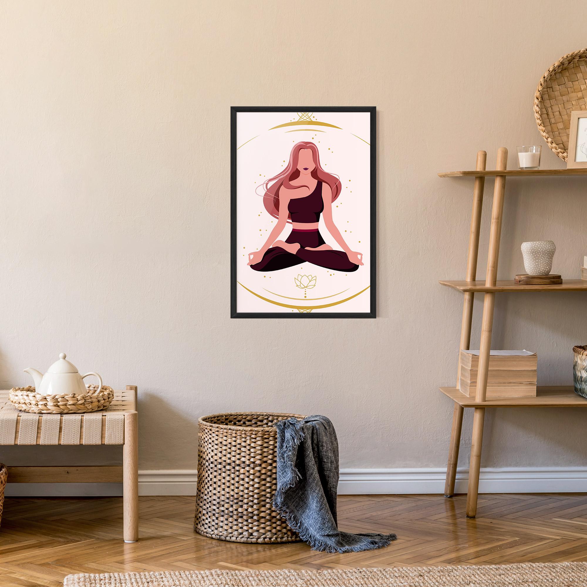Poster Înrămat Pretty Yoga Girl mockup 9