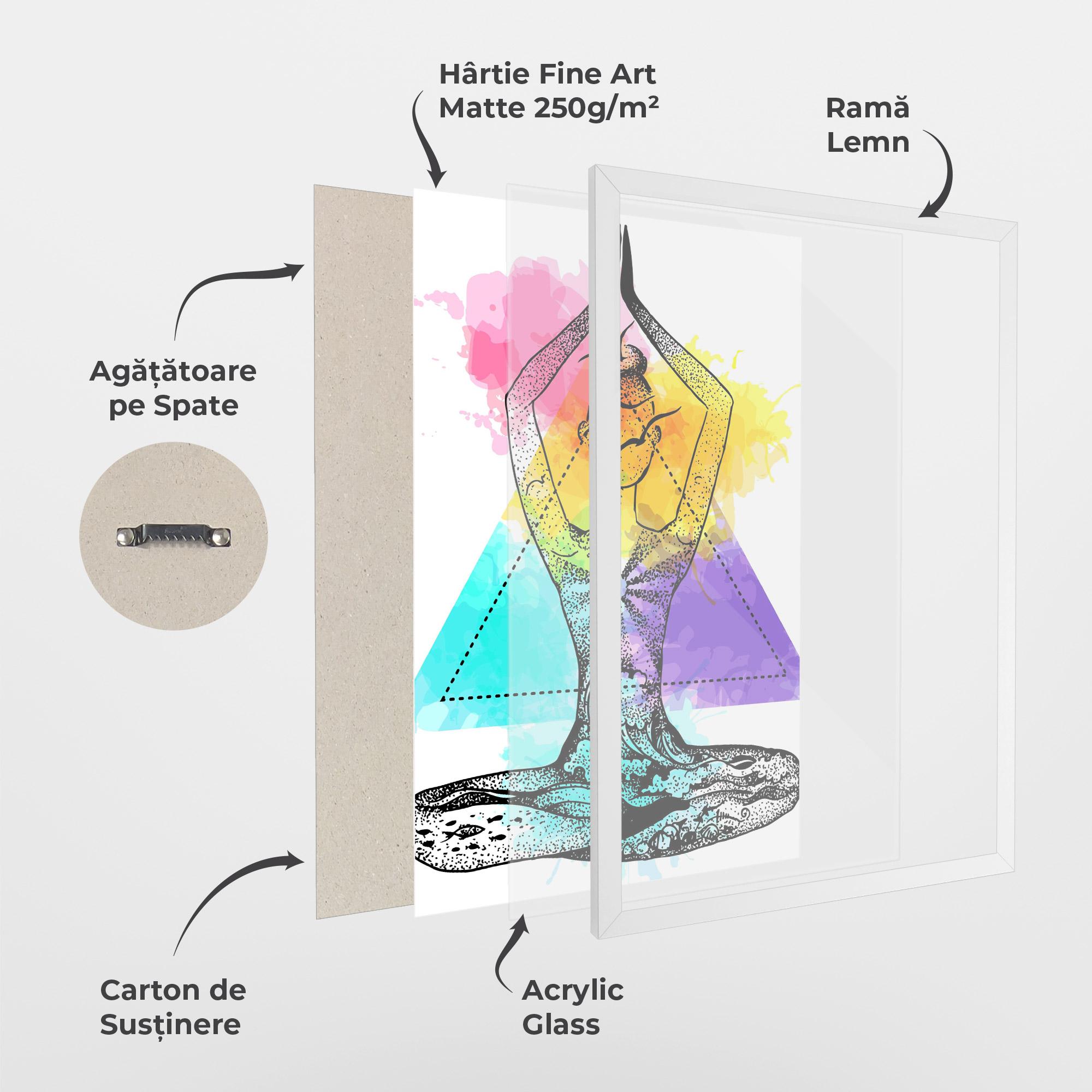 Poster Înrămat Yoga Triangle mockup 1