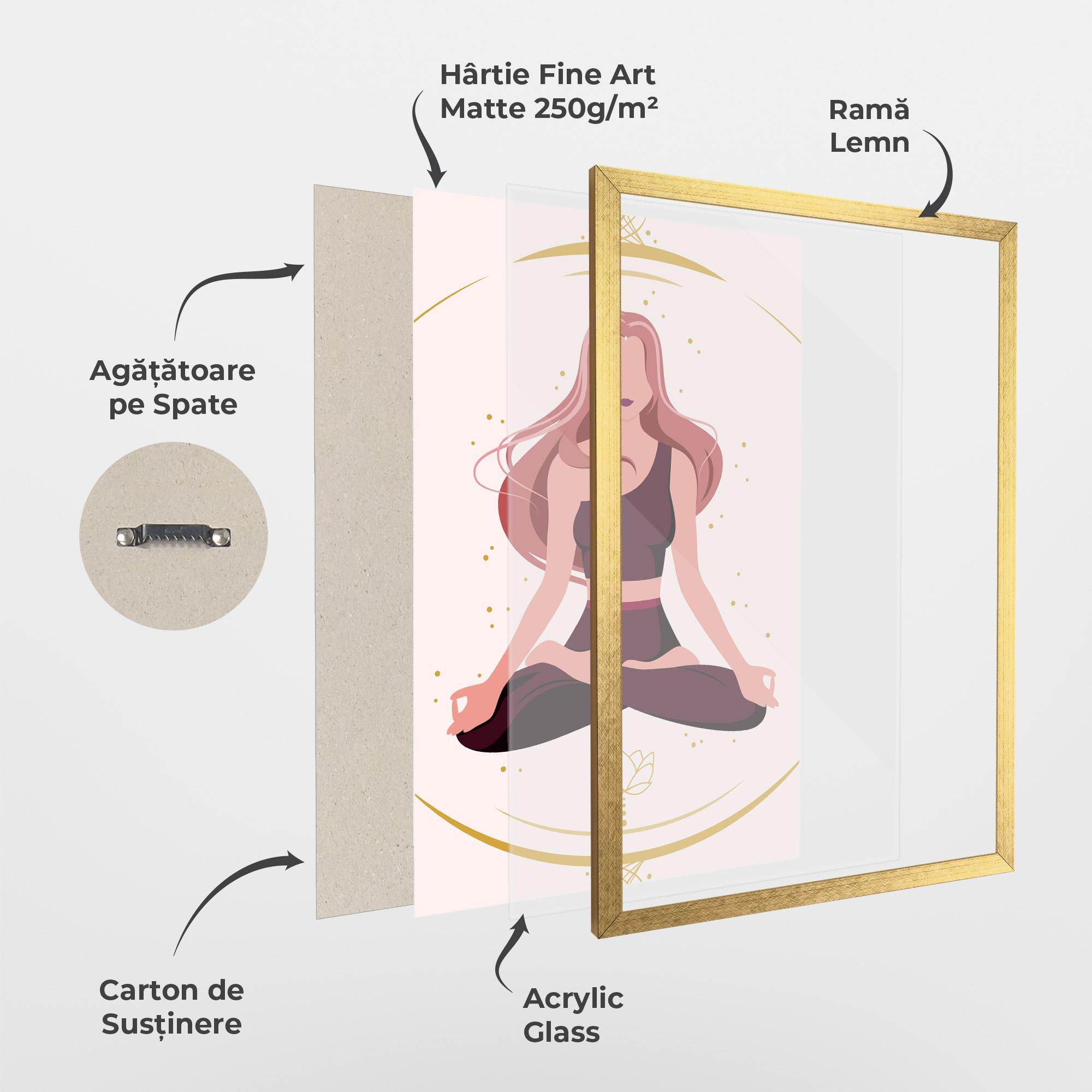 Poster Înrămat Pretty Yoga Girl mockup 1