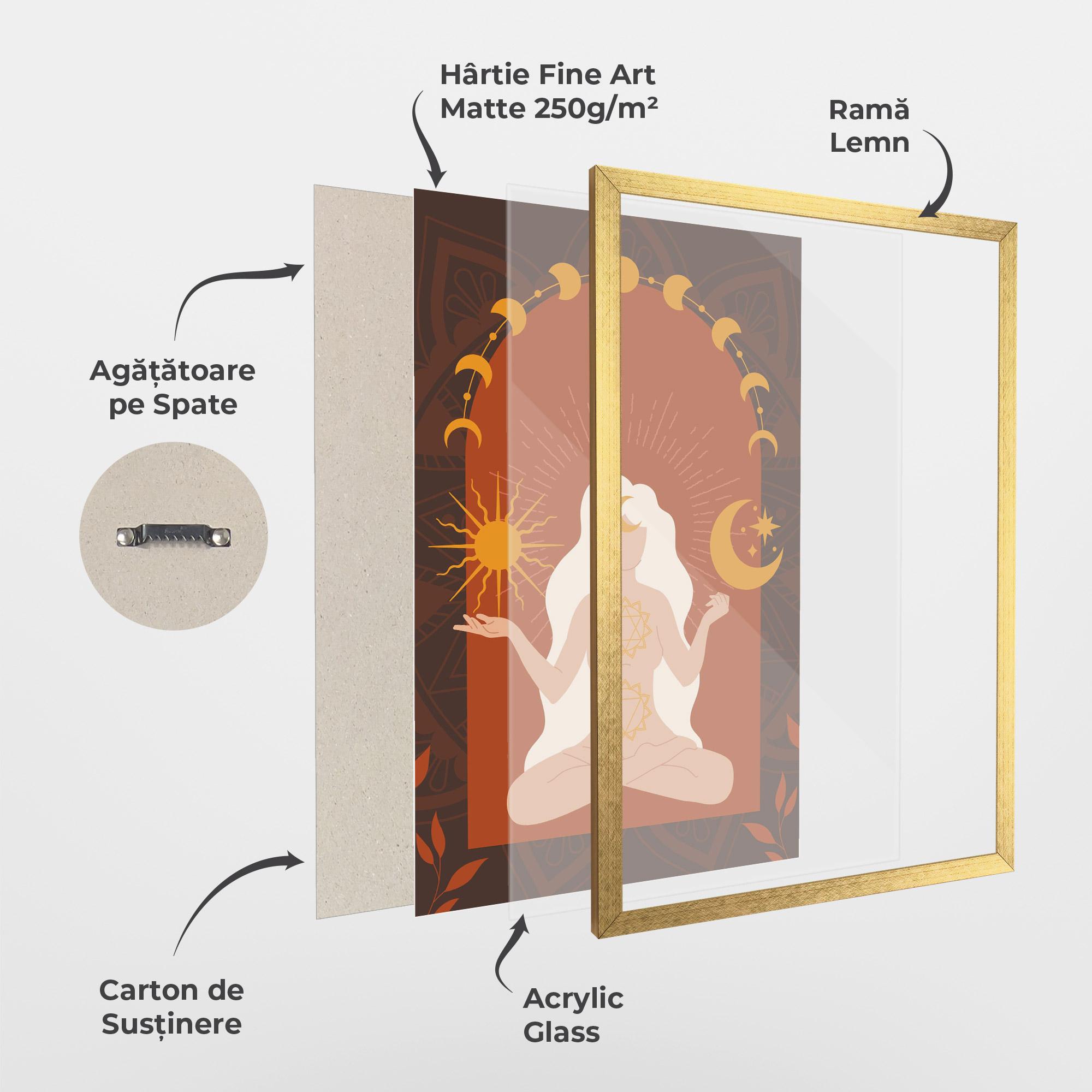 Poster Înrămat Sun Moon Meditation mockup 1