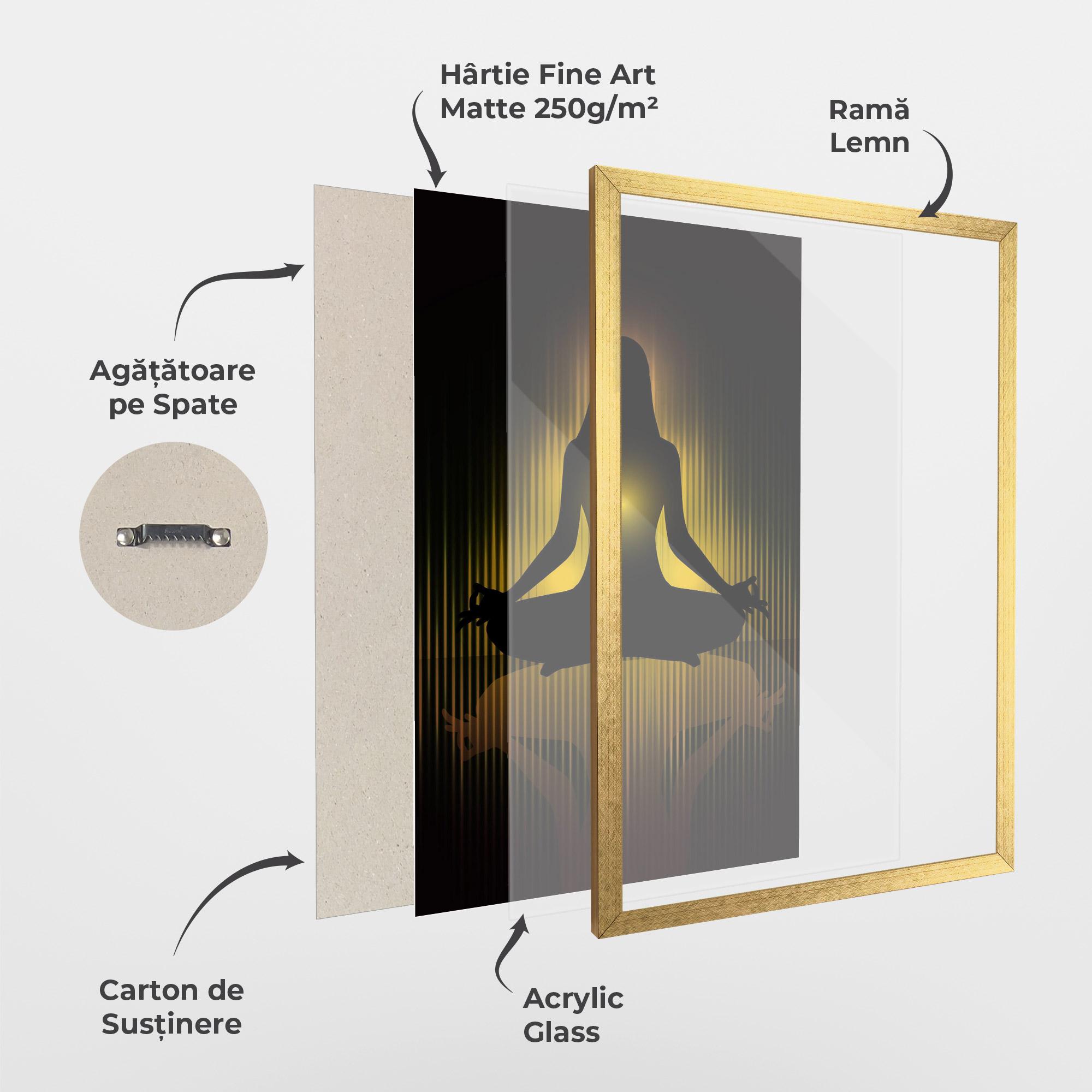 Poster Înrămat Yellow Light Yoga mockup 1