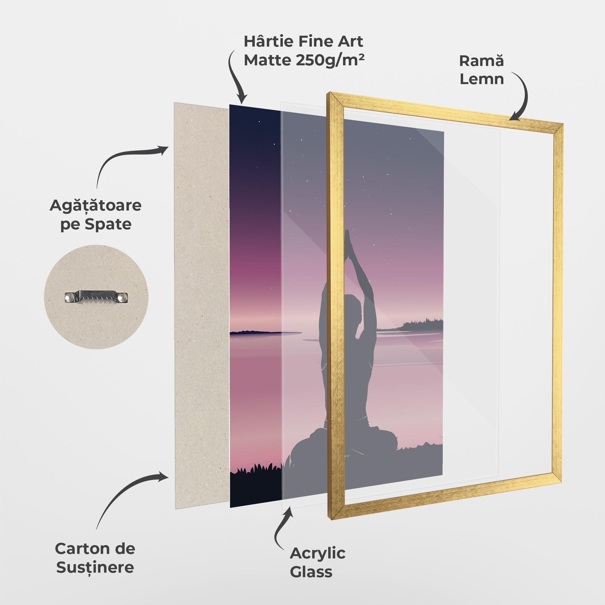 Poster Înrămat Yoga Purple Sky mockup 1