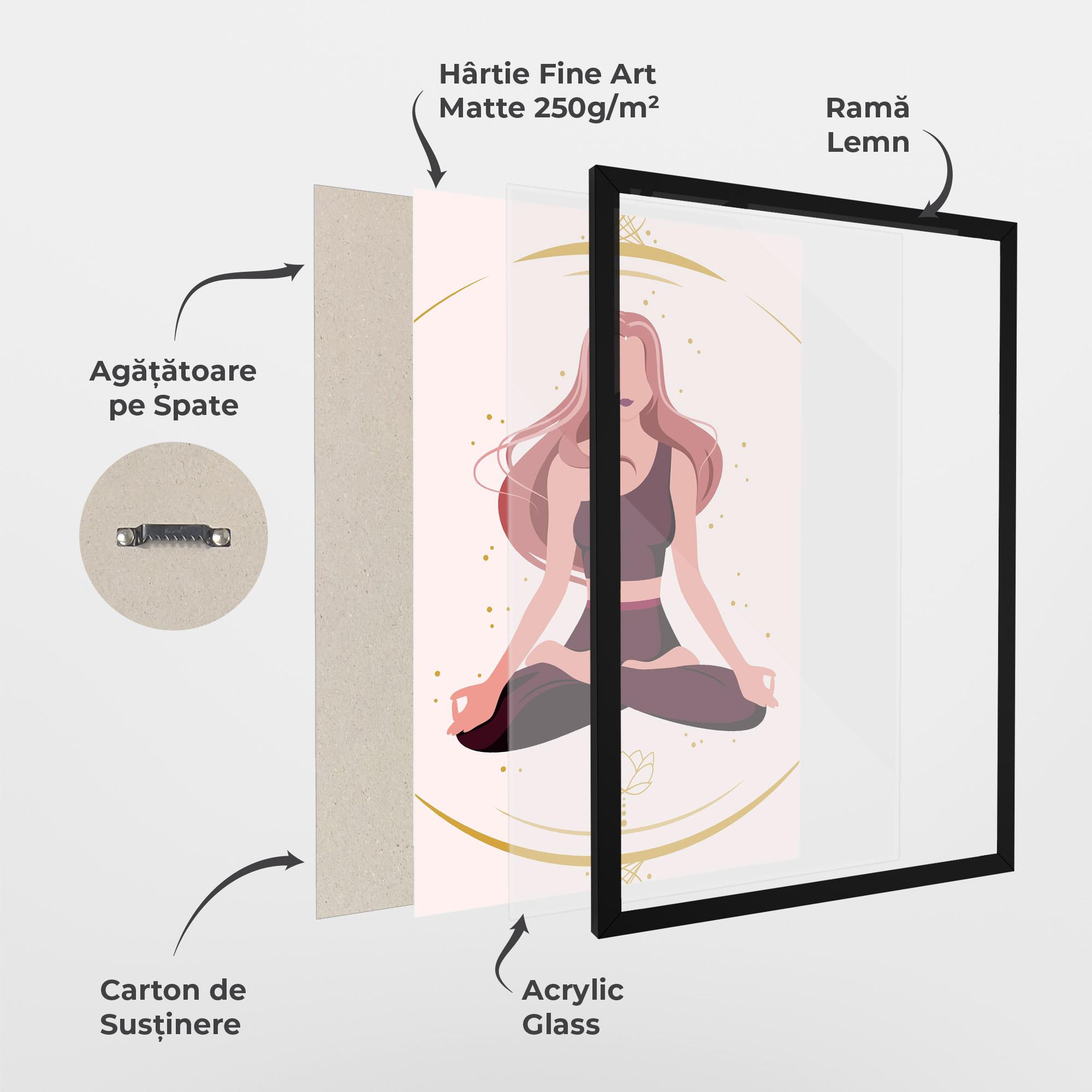 Poster Înrămat Pretty Yoga Girl mockup 1