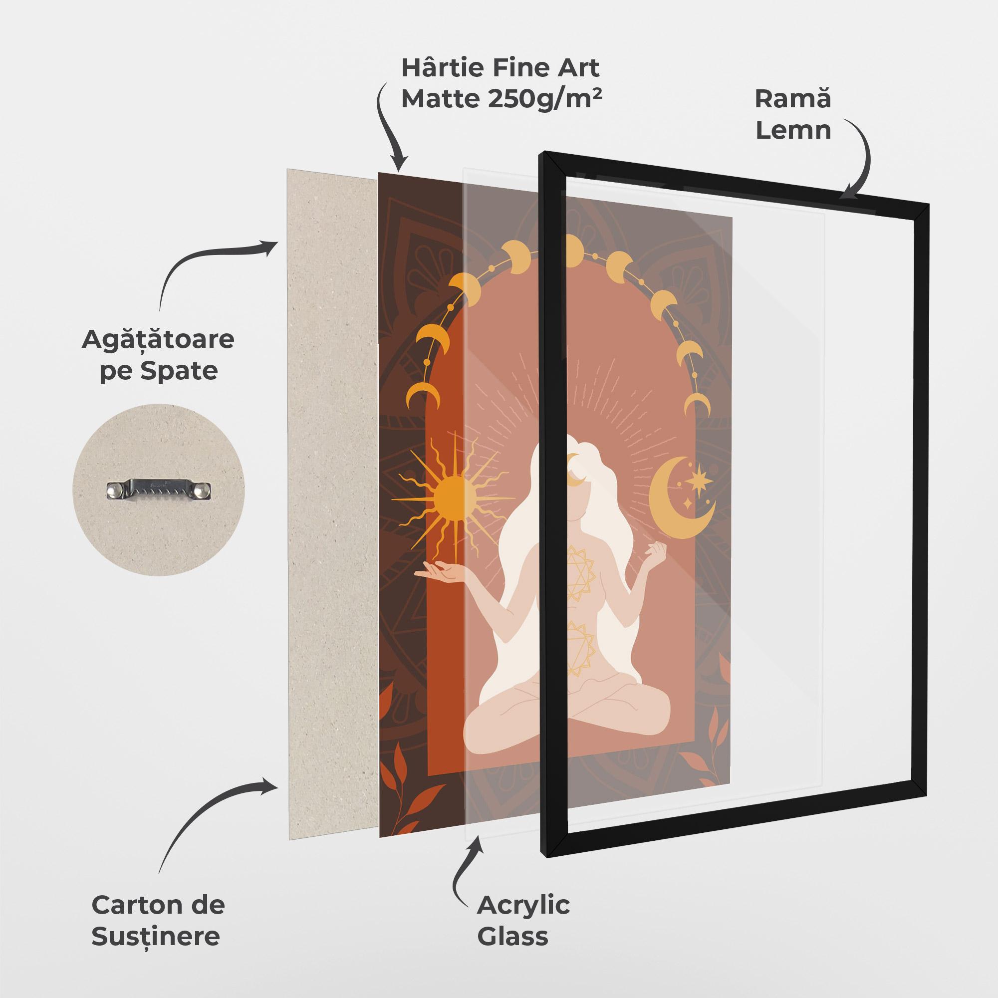 Poster Înrămat Sun Moon Meditation mockup 1