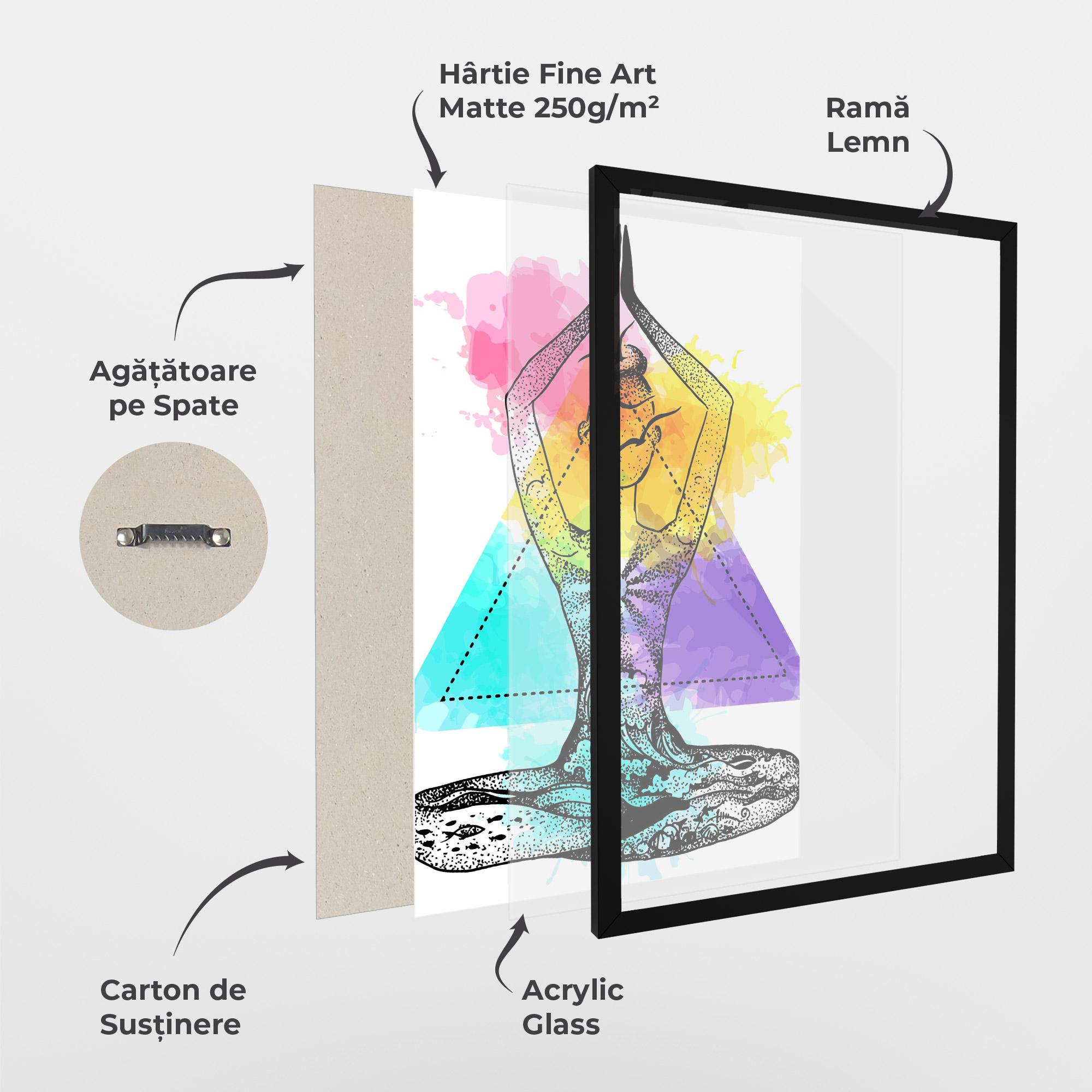 Poster Înrămat Yoga Triangle mockup 1