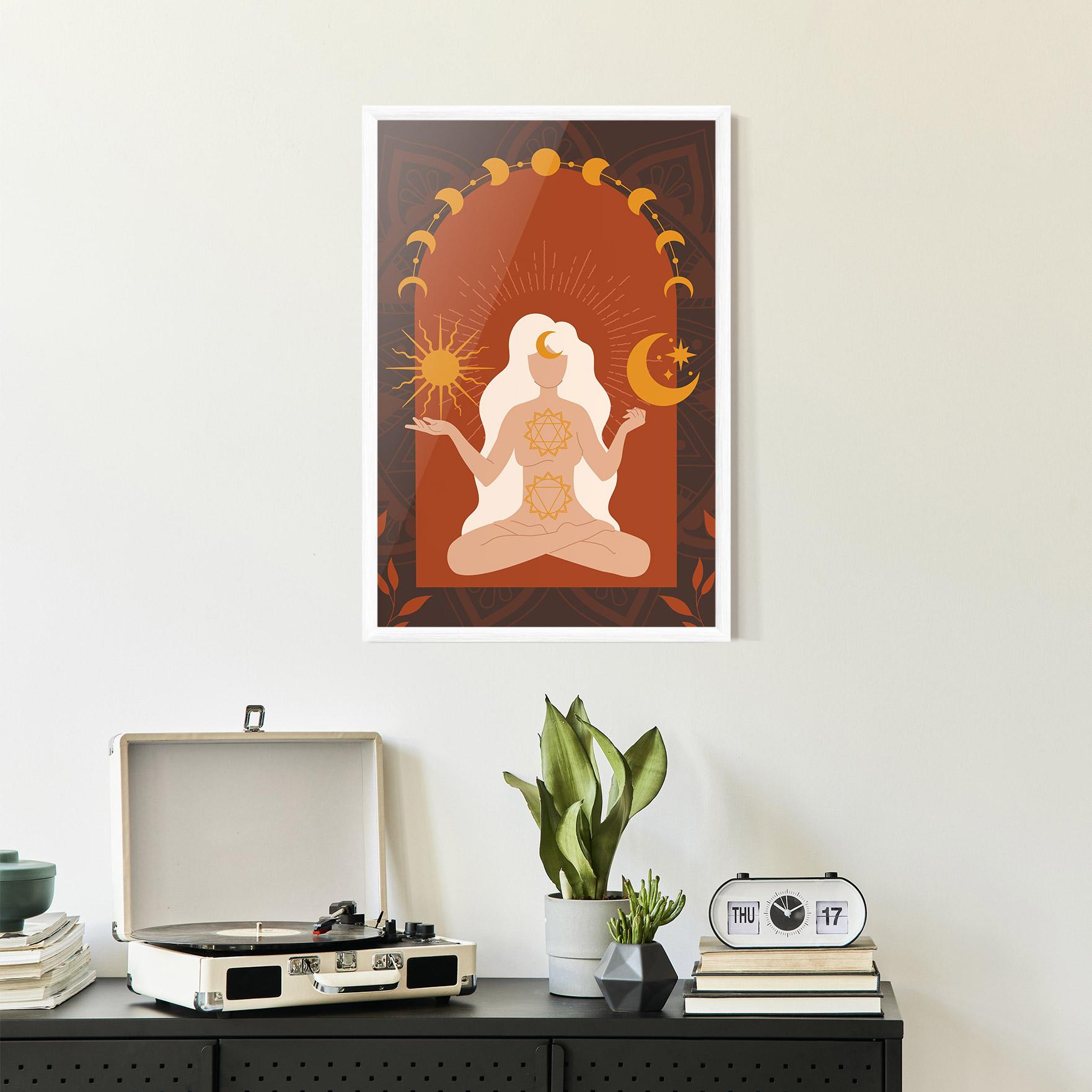 Poster Înrămat Sun Moon Meditation mockup 2