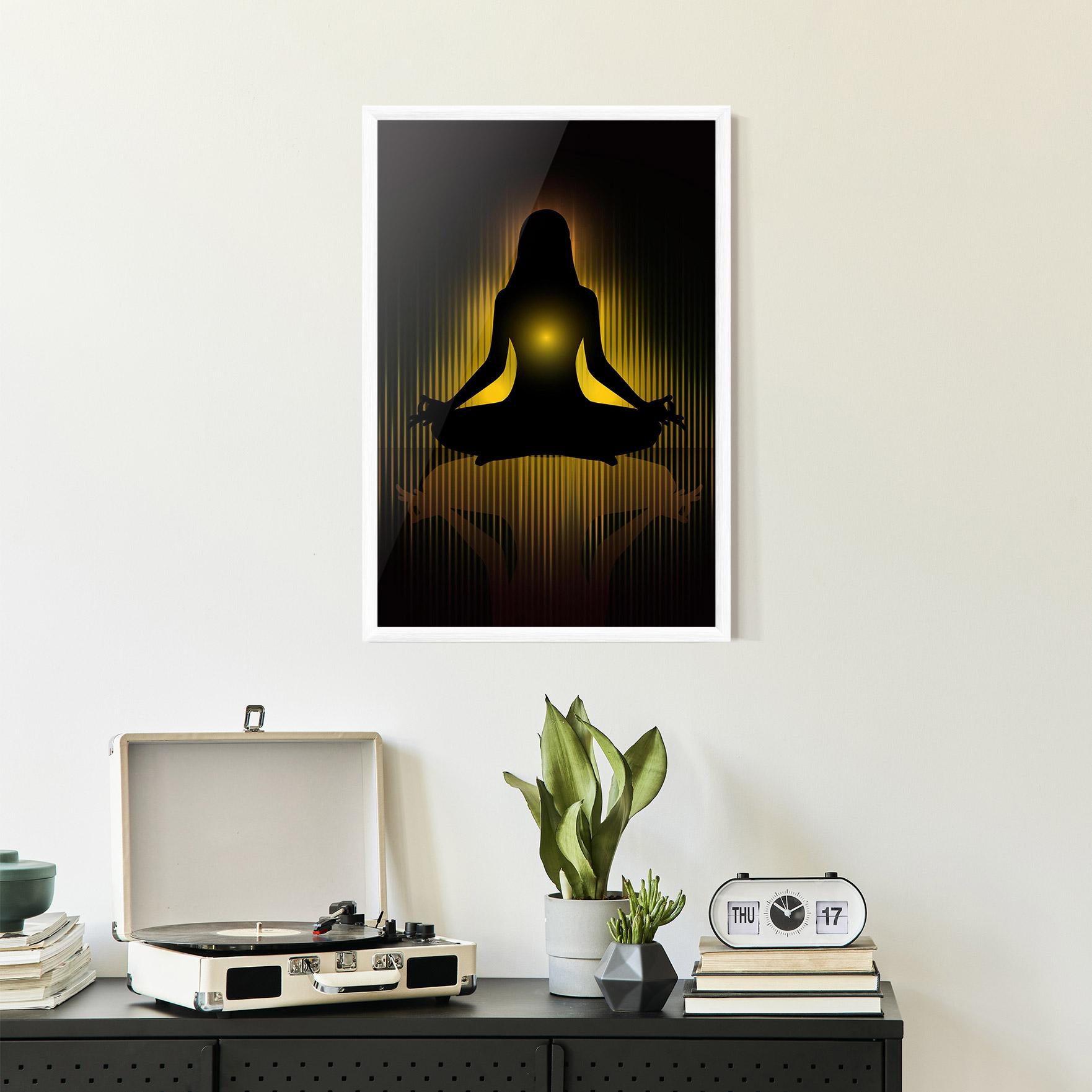 Poster Înrămat Yellow Light Yoga mockup 2