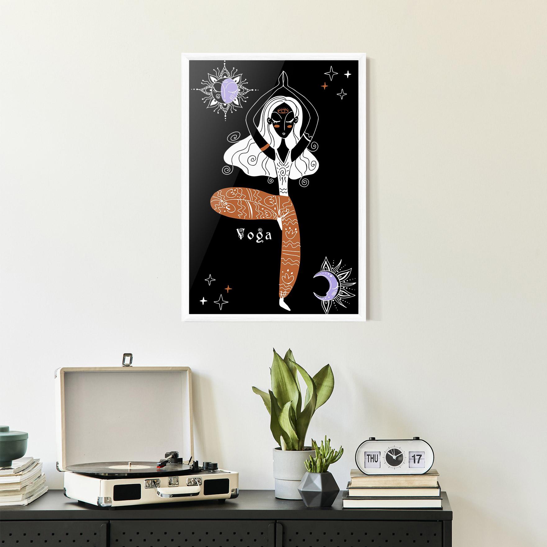 Poster Înrămat Yoga Girl mockup 2