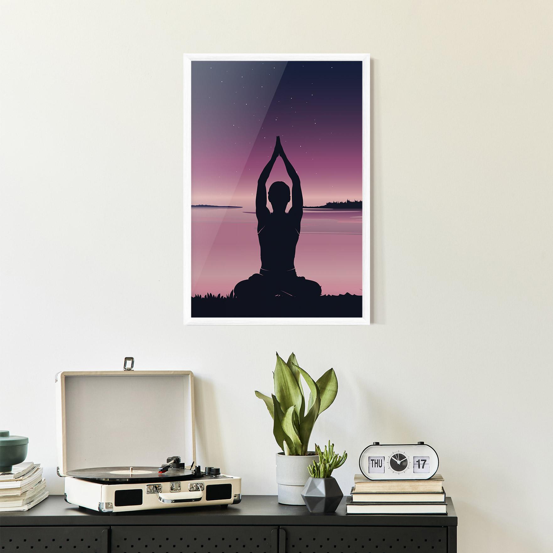Poster Înrămat Yoga Purple Sky mockup 2