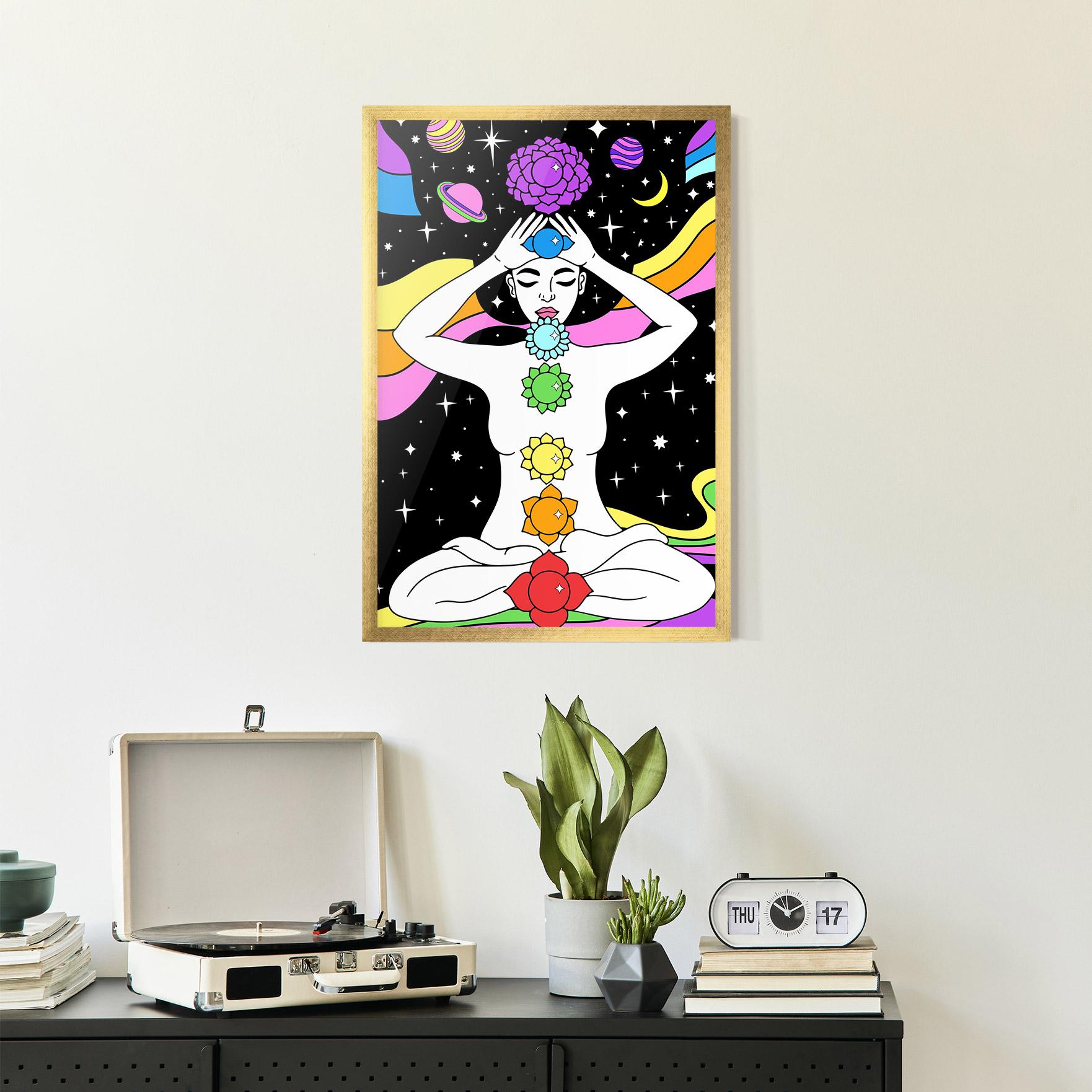 Poster Înrămat Chakras Meditation mockup 2