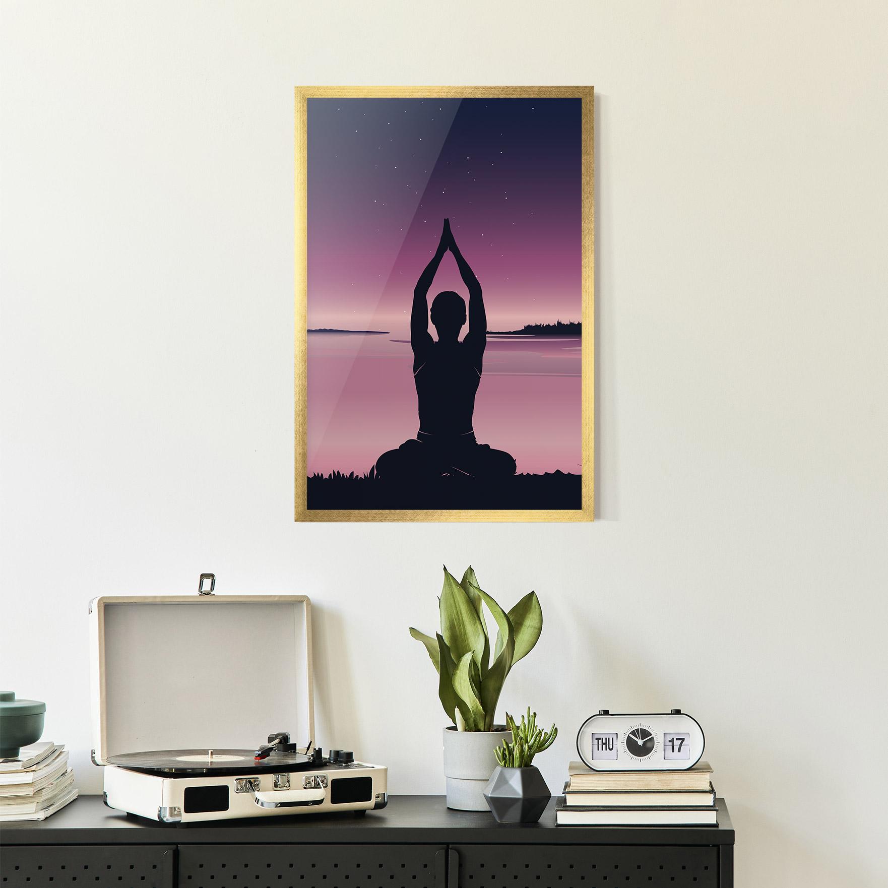 Poster Înrămat Yoga Purple Sky mockup 2