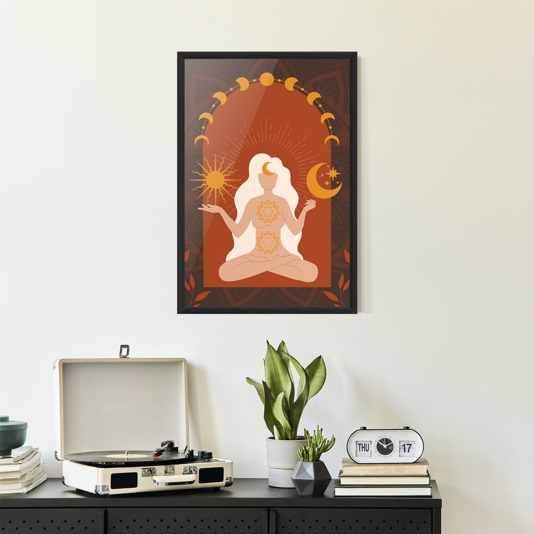 Poster Înrămat Sun Moon Meditation mockup 2