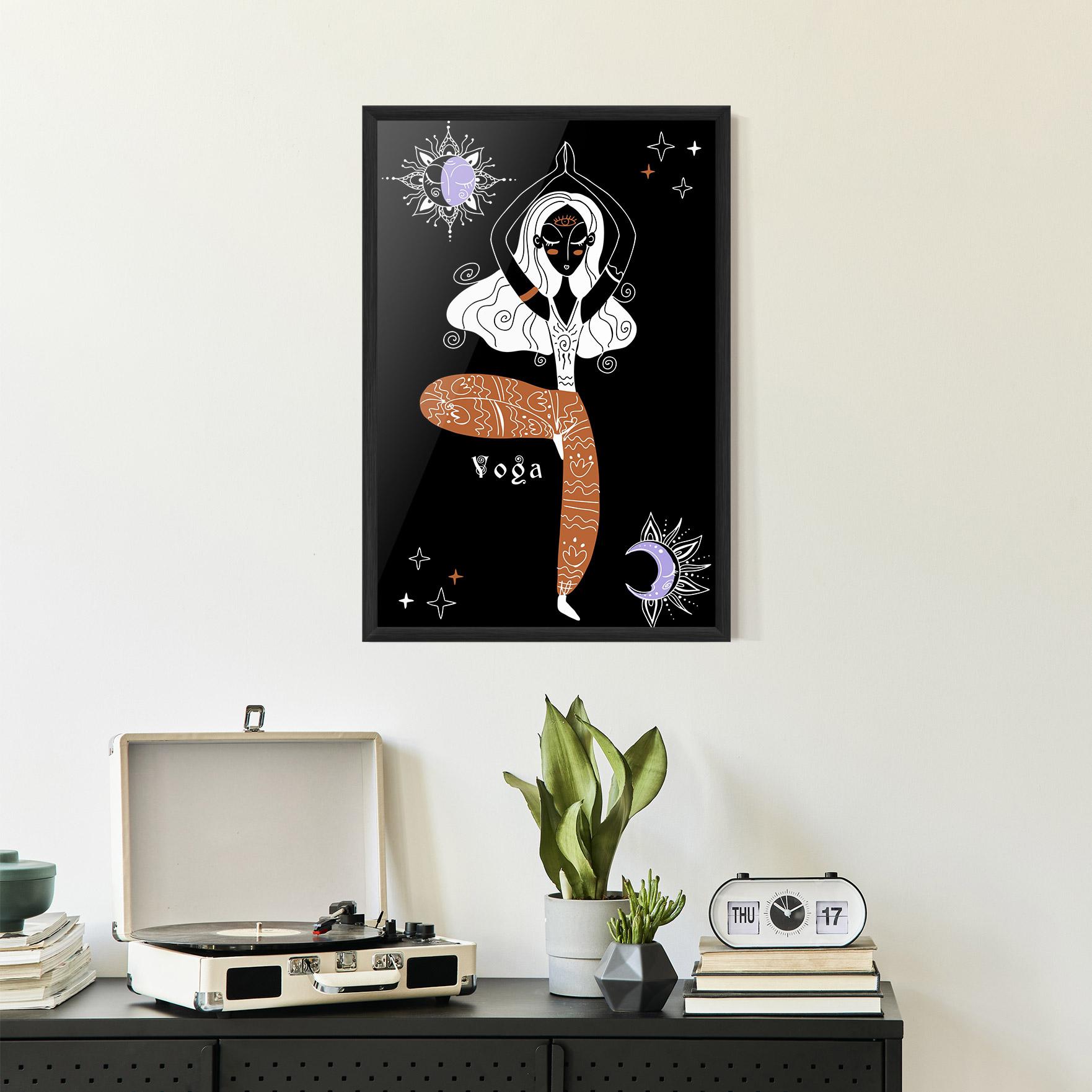 Poster Înrămat Yoga Girl mockup 2