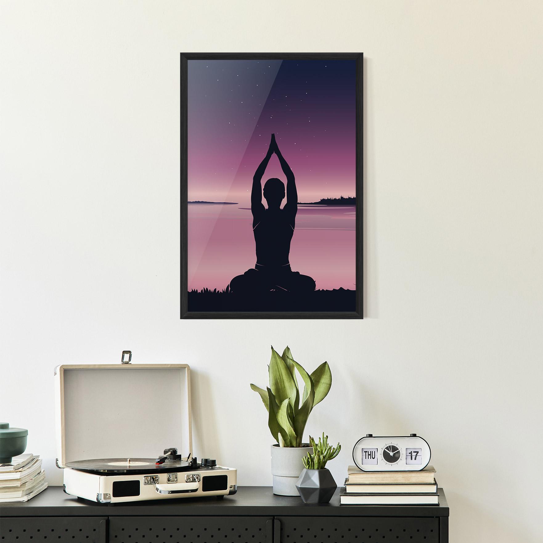Poster Înrămat Yoga Purple Sky mockup 2