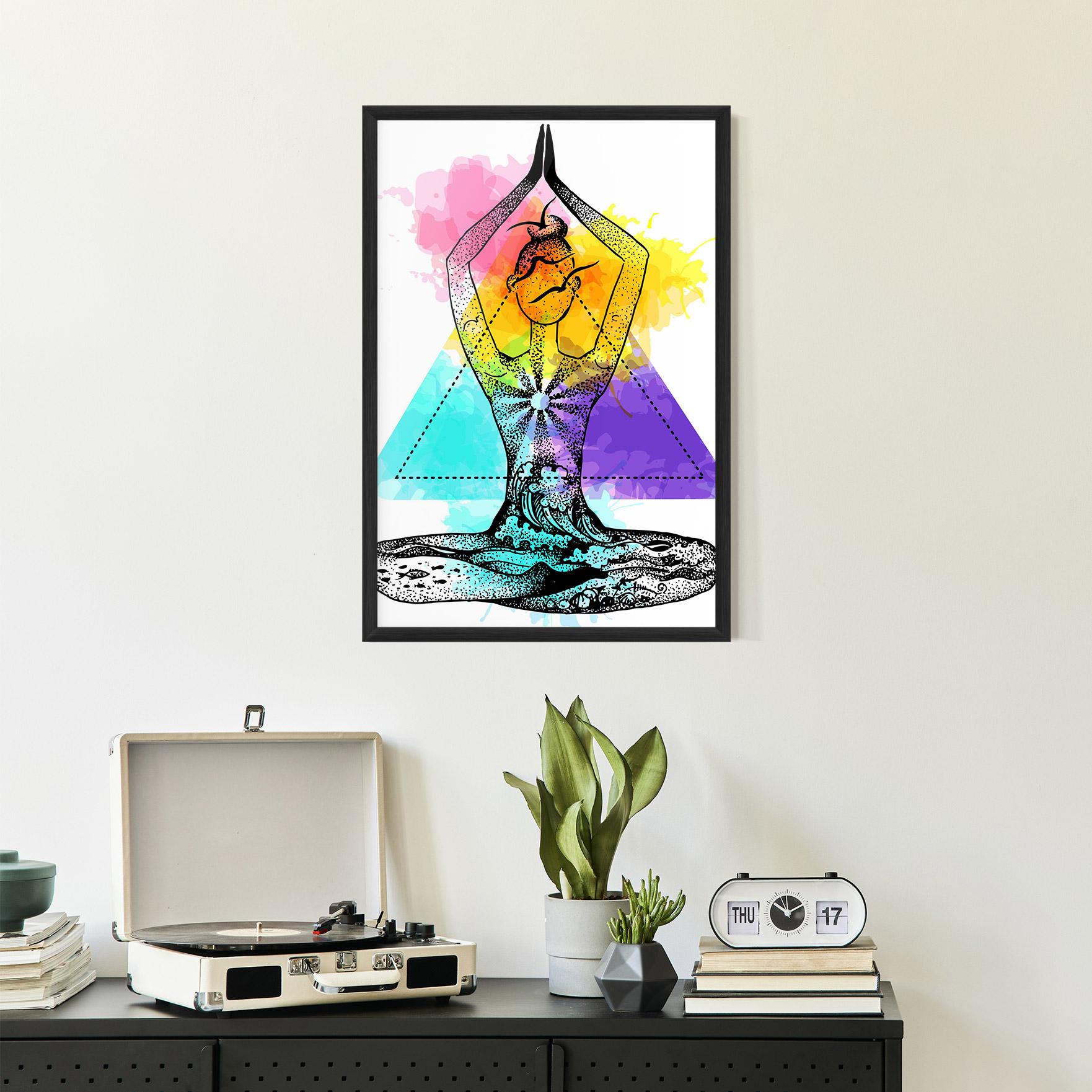 Poster Înrămat Yoga Triangle mockup 2