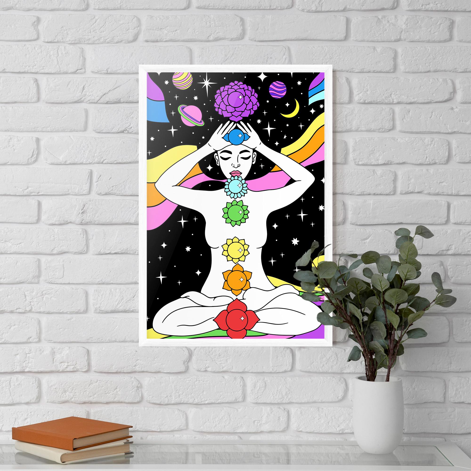 Poster Înrămat Chakras Meditation mockup 5
