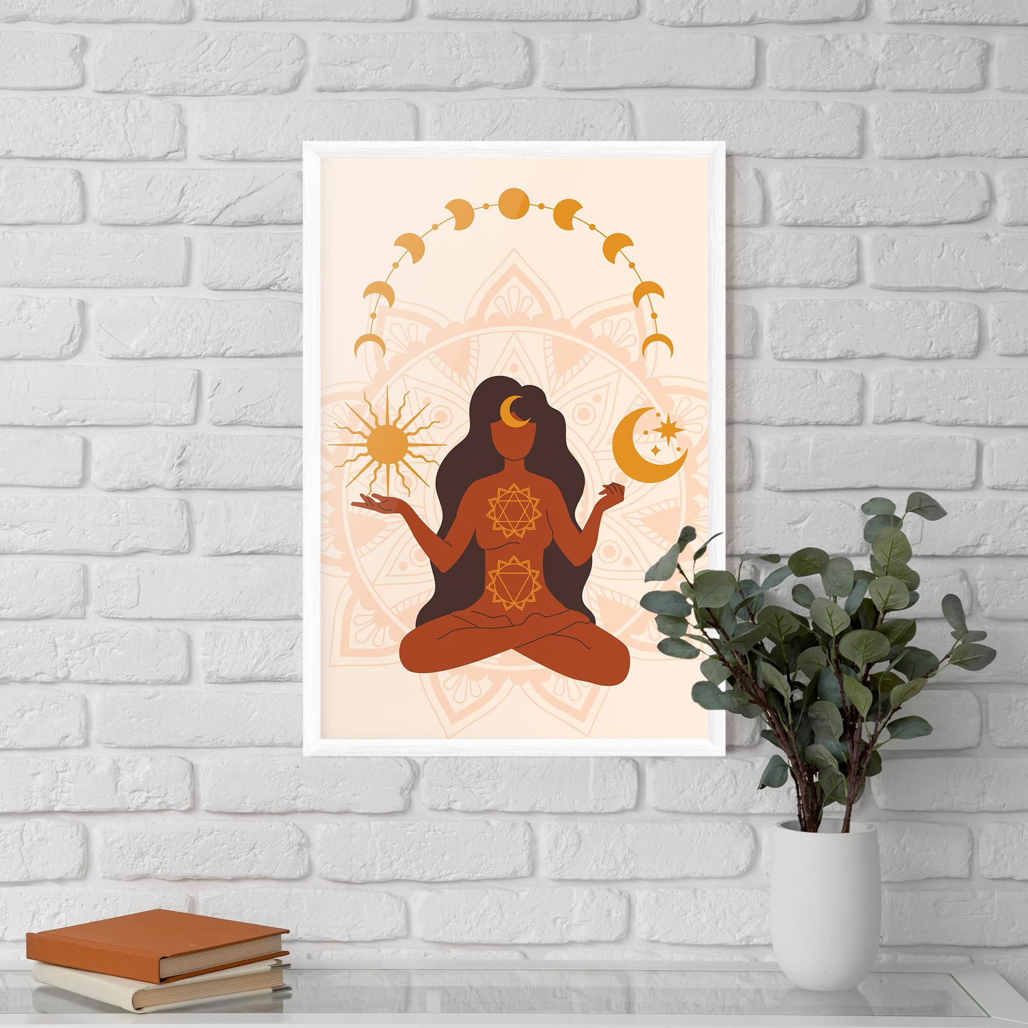 Poster Înrămat Moon Sun Meditation mockup 5