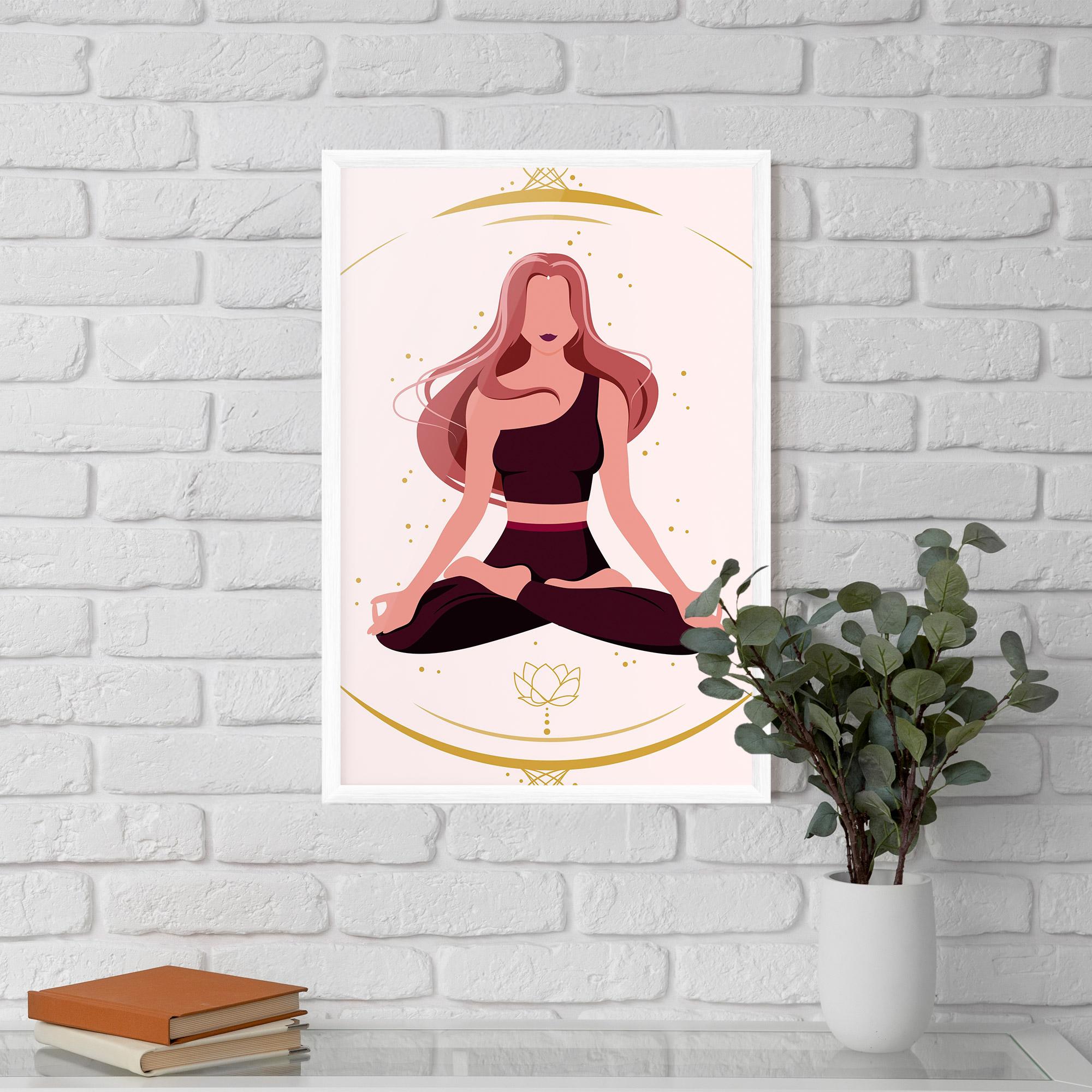 Poster Înrămat Pretty Yoga Girl mockup 5