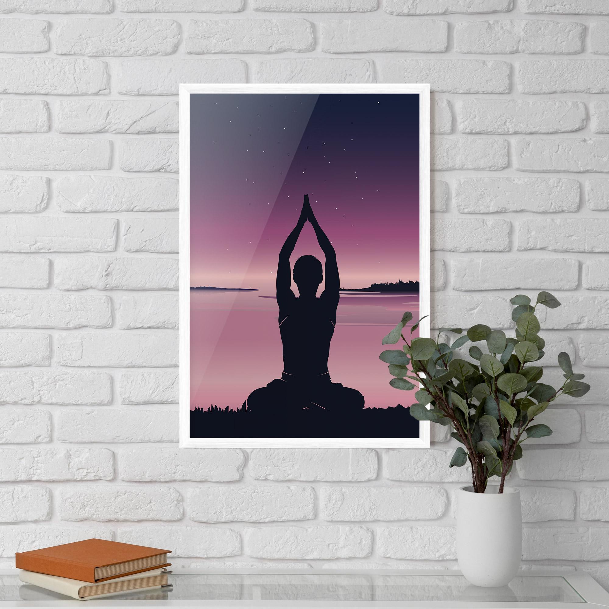 Poster Înrămat Yoga Purple Sky mockup 5
