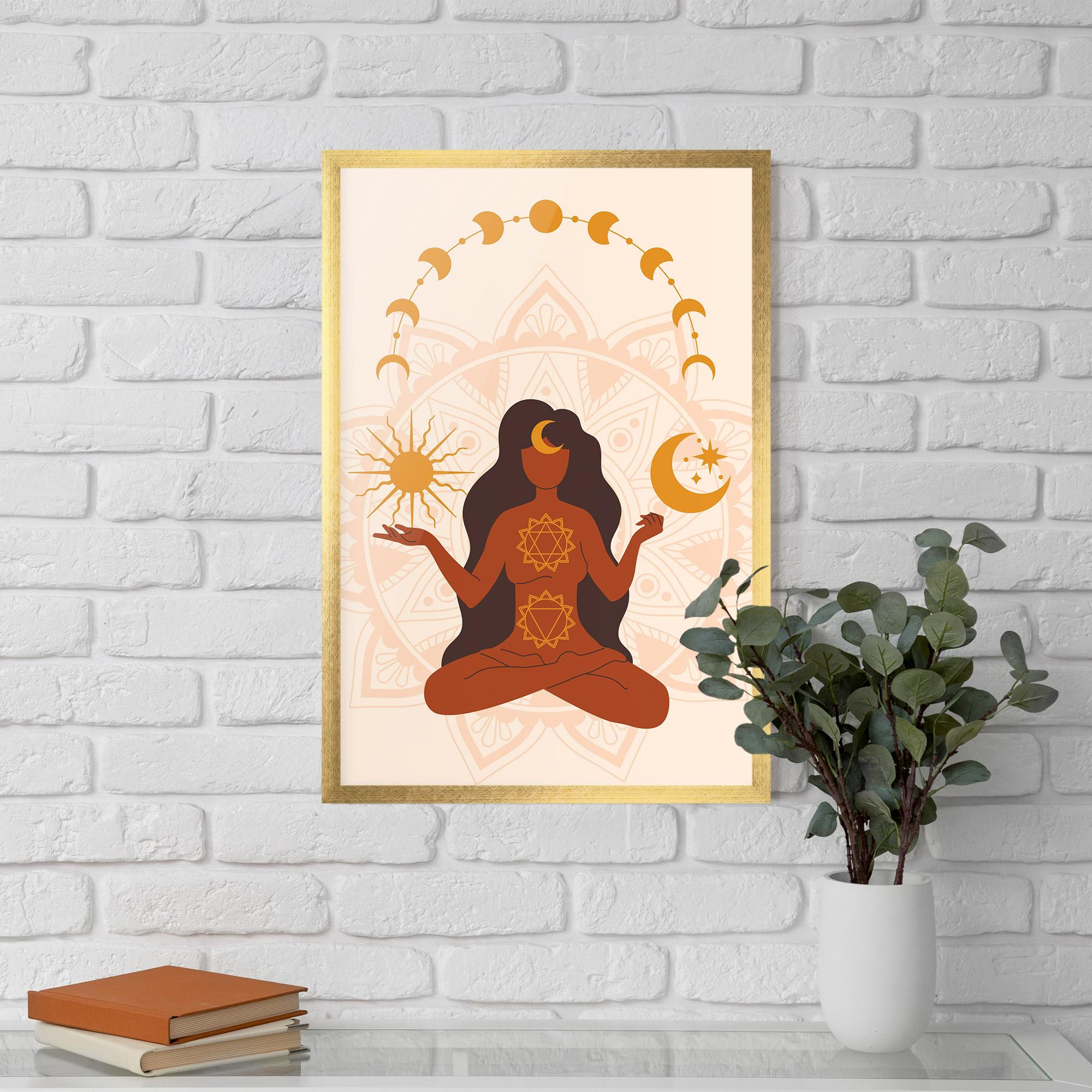 Poster Înrămat Moon Sun Meditation mockup 5