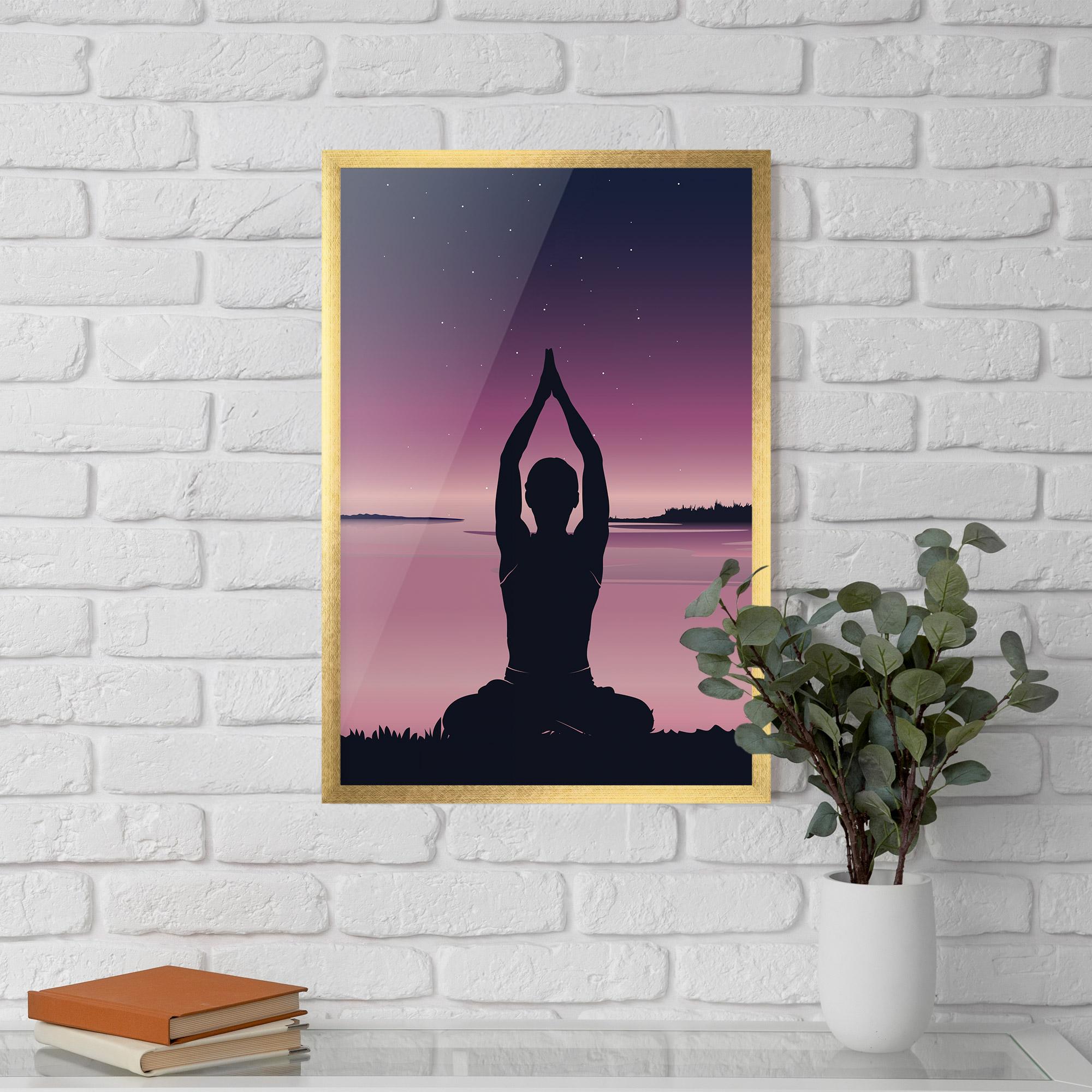 Poster Înrămat Yoga Purple Sky mockup 5