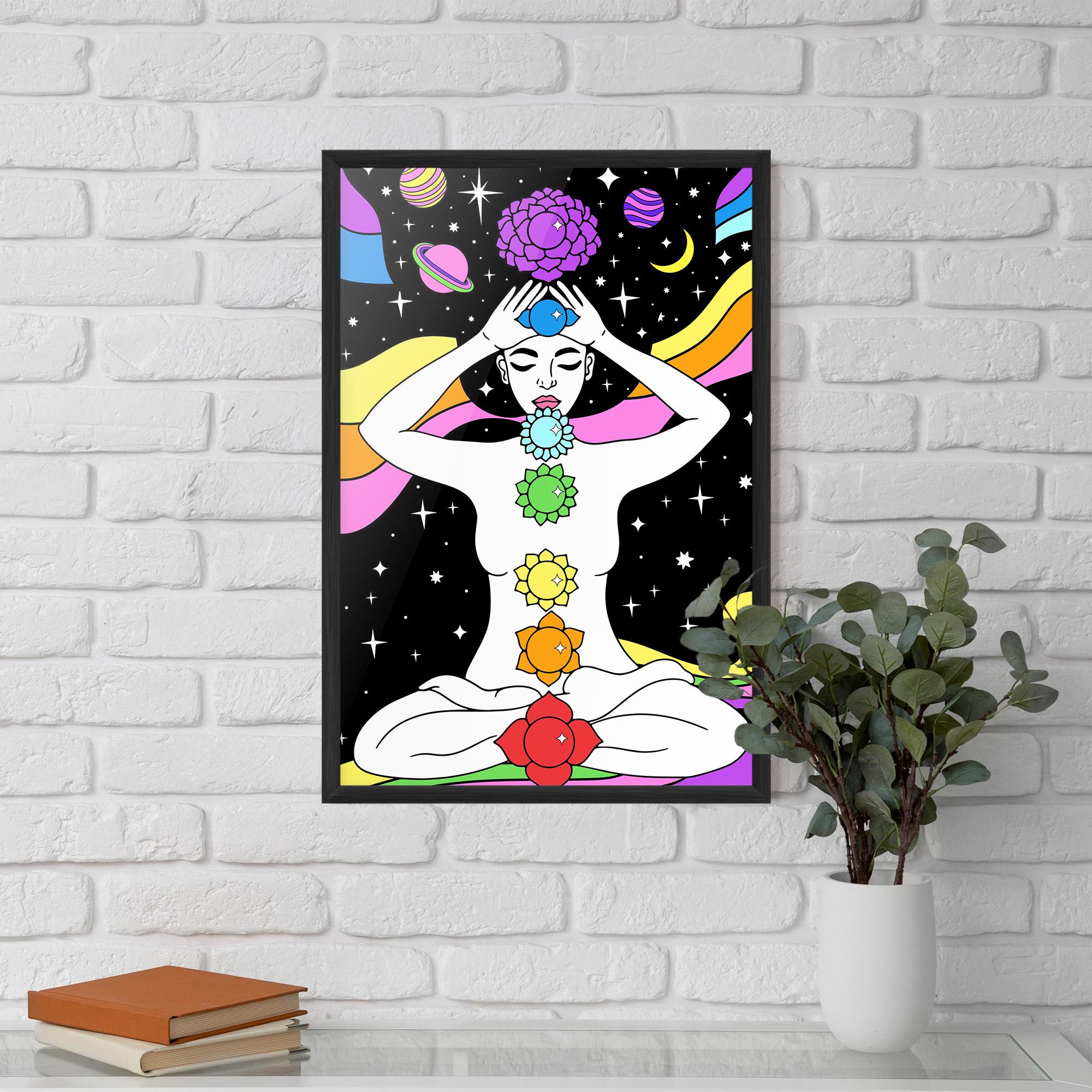 Poster Înrămat Chakras Meditation mockup 5