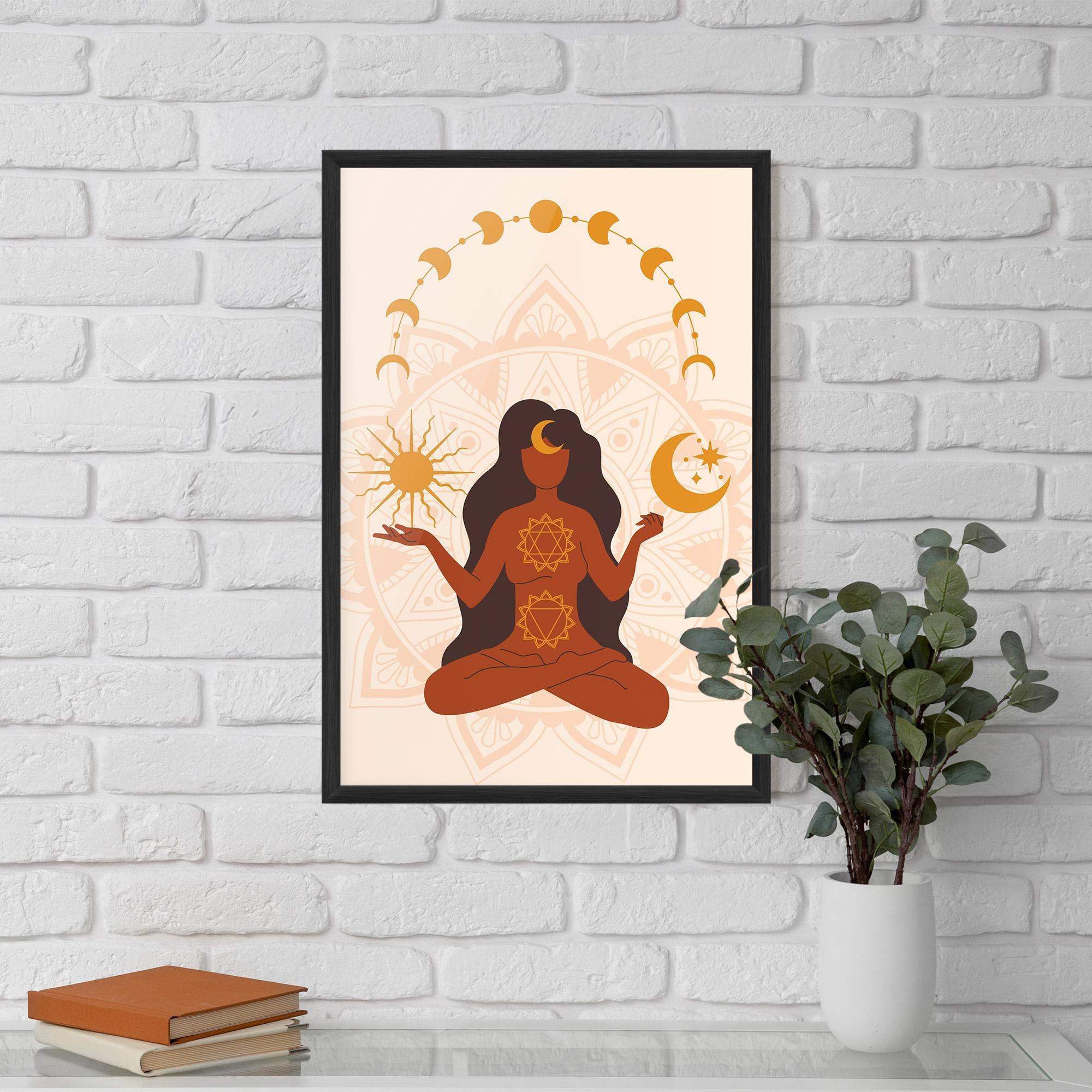 Poster Înrămat Moon Sun Meditation mockup 5
