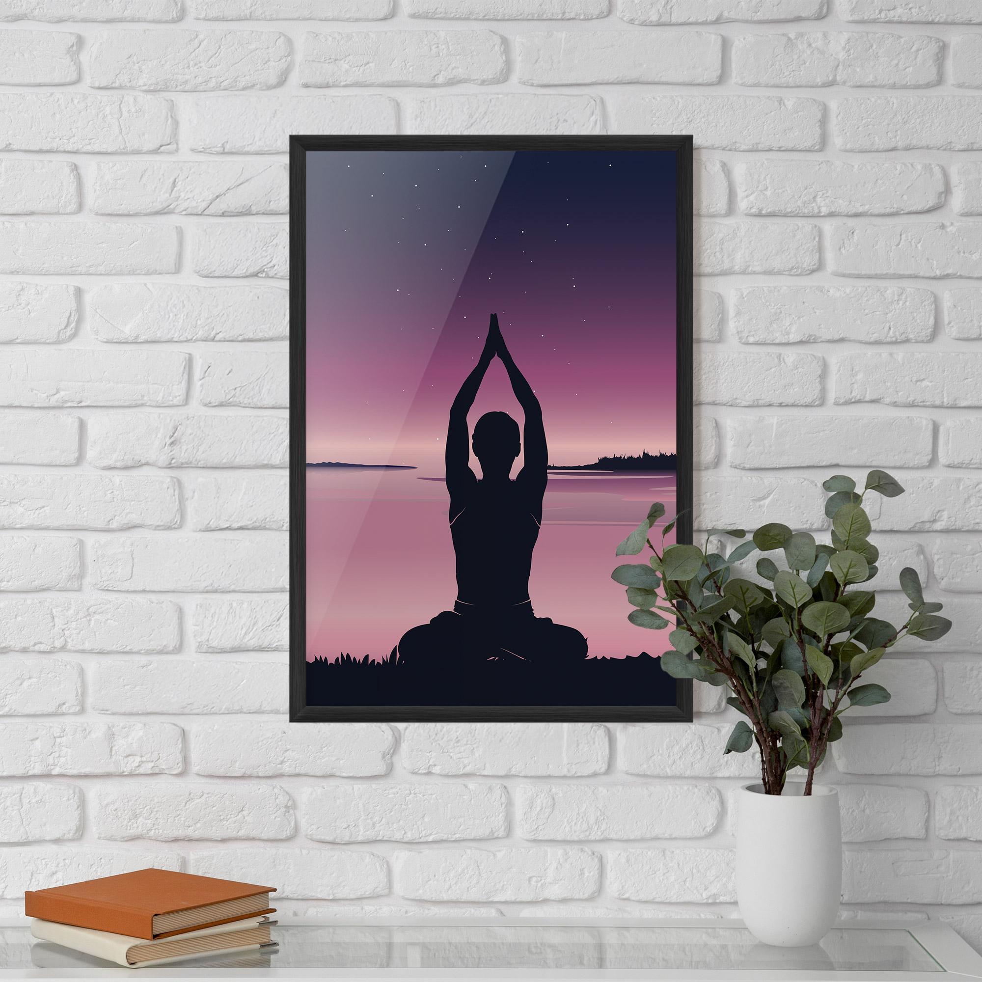 Poster Înrămat Yoga Purple Sky mockup 5