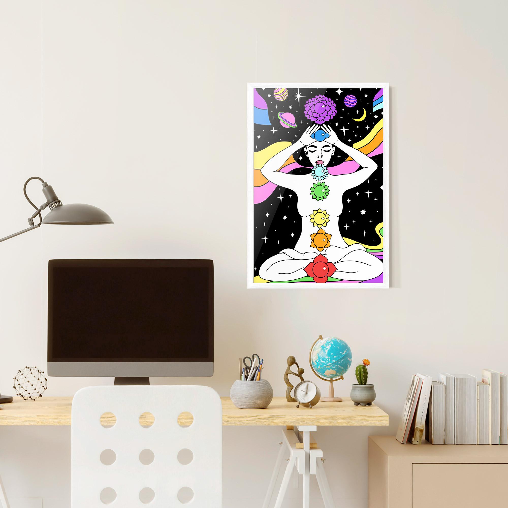 Poster Înrămat Chakras Meditation mockup 6