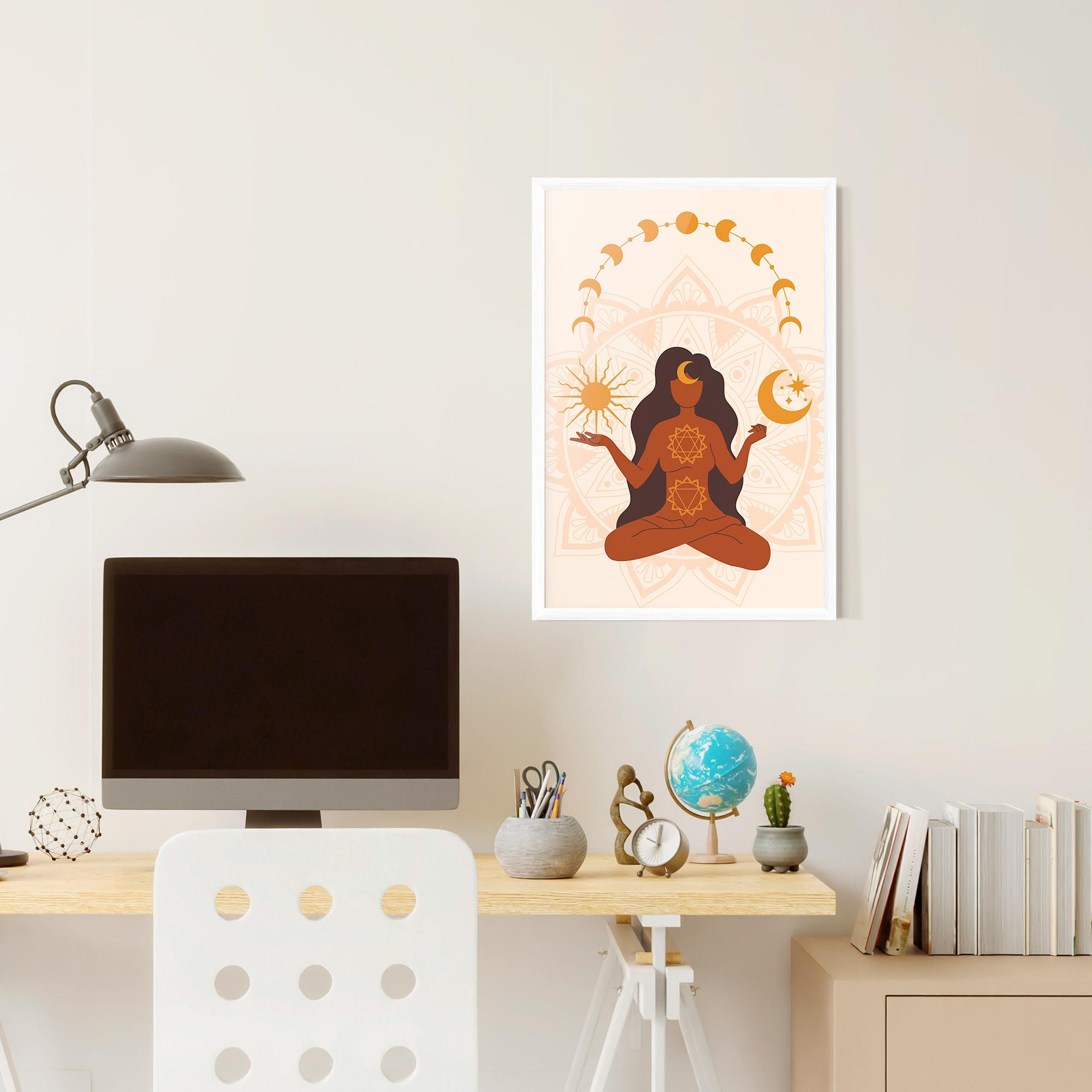 Poster Înrămat Moon Sun Meditation mockup 6