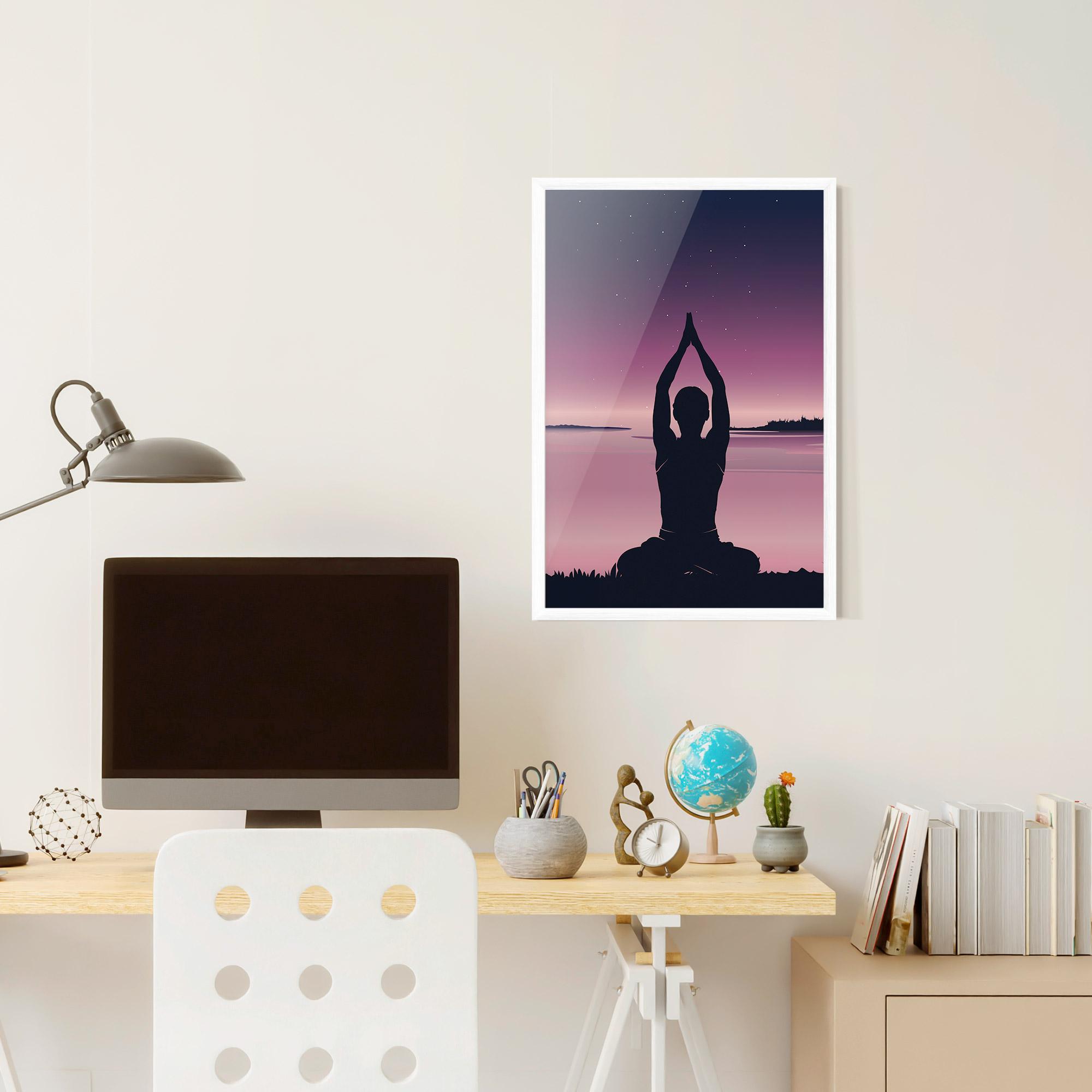 Poster Înrămat Yoga Purple Sky mockup 6