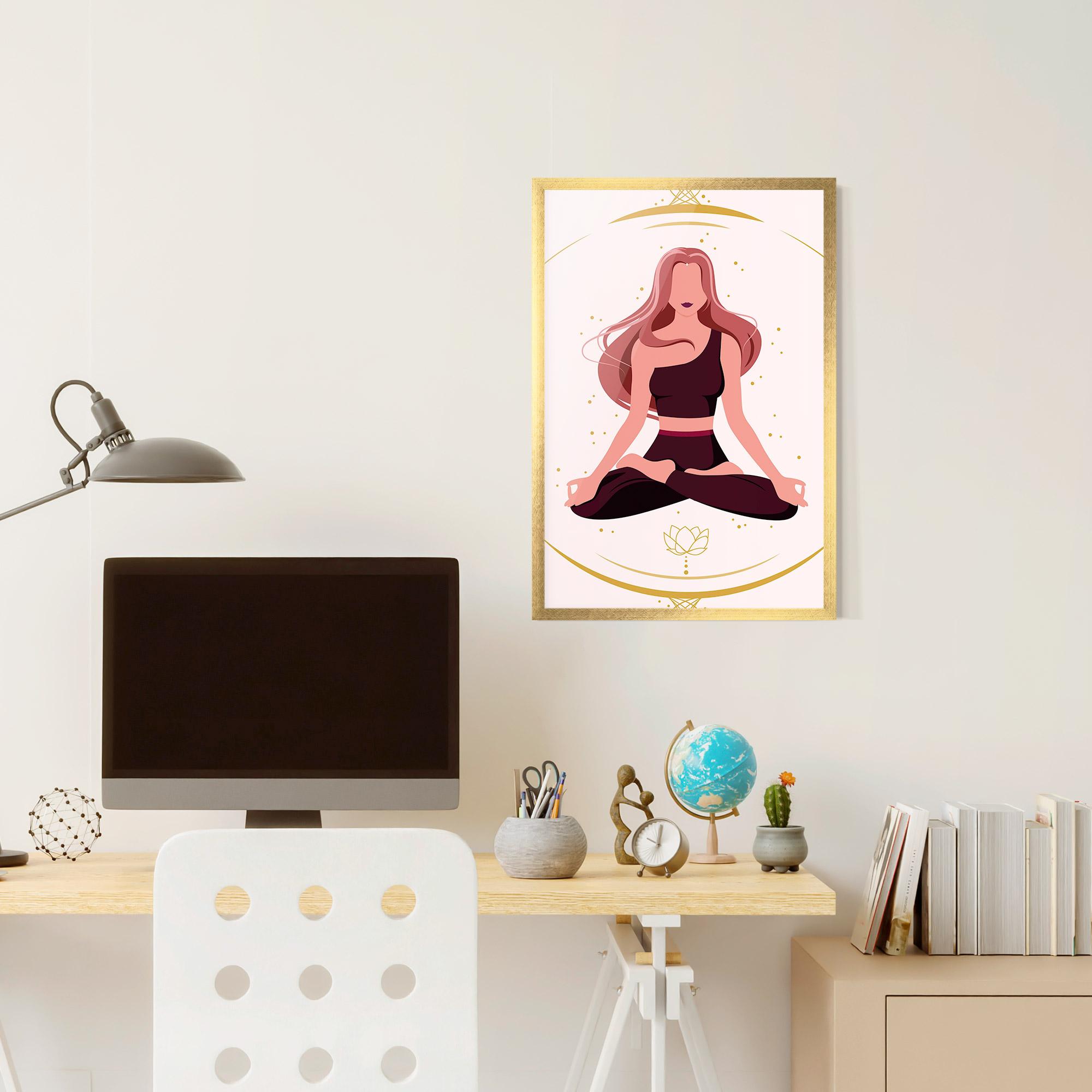 Poster Înrămat Pretty Yoga Girl mockup 6
