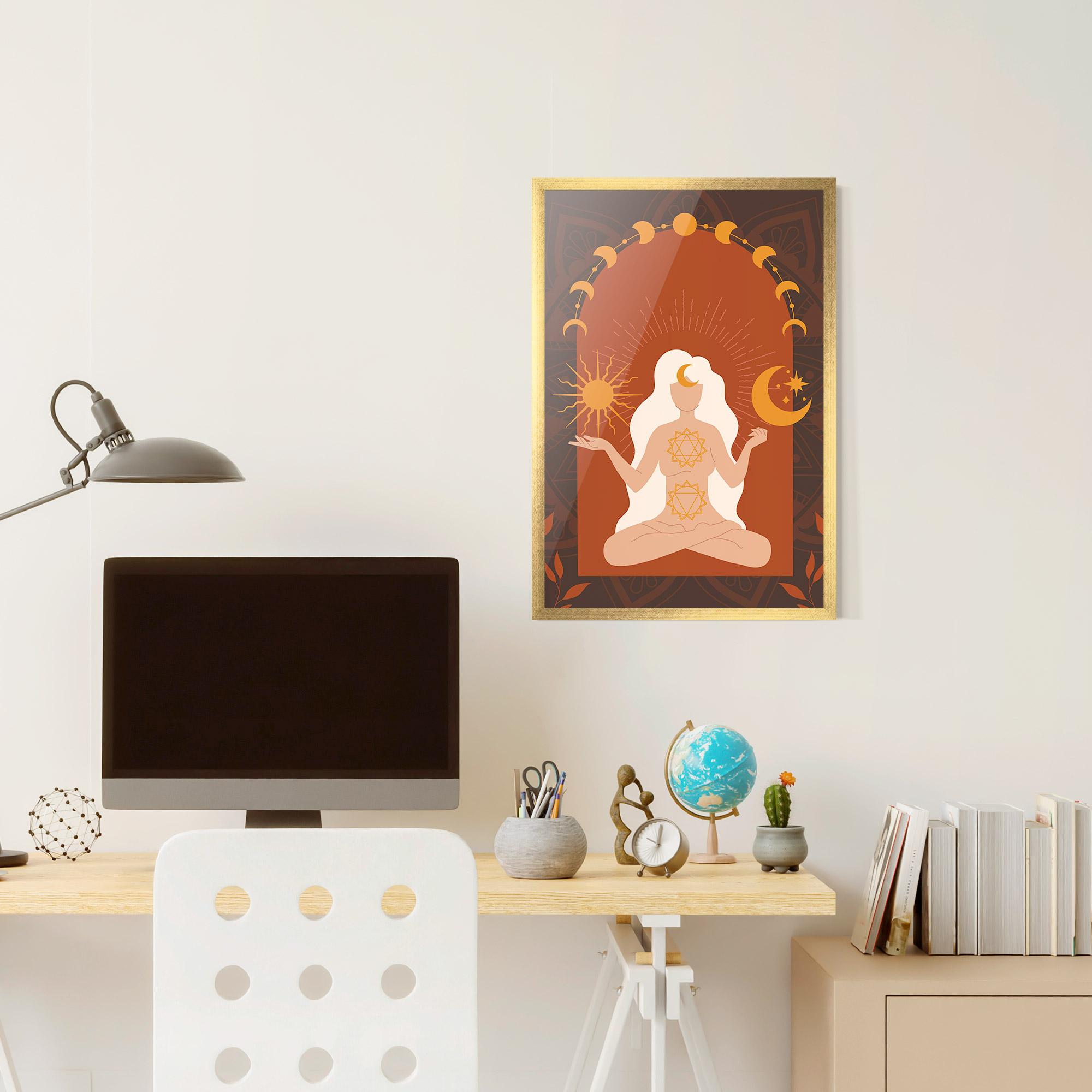 Poster Înrămat Sun Moon Meditation mockup 6