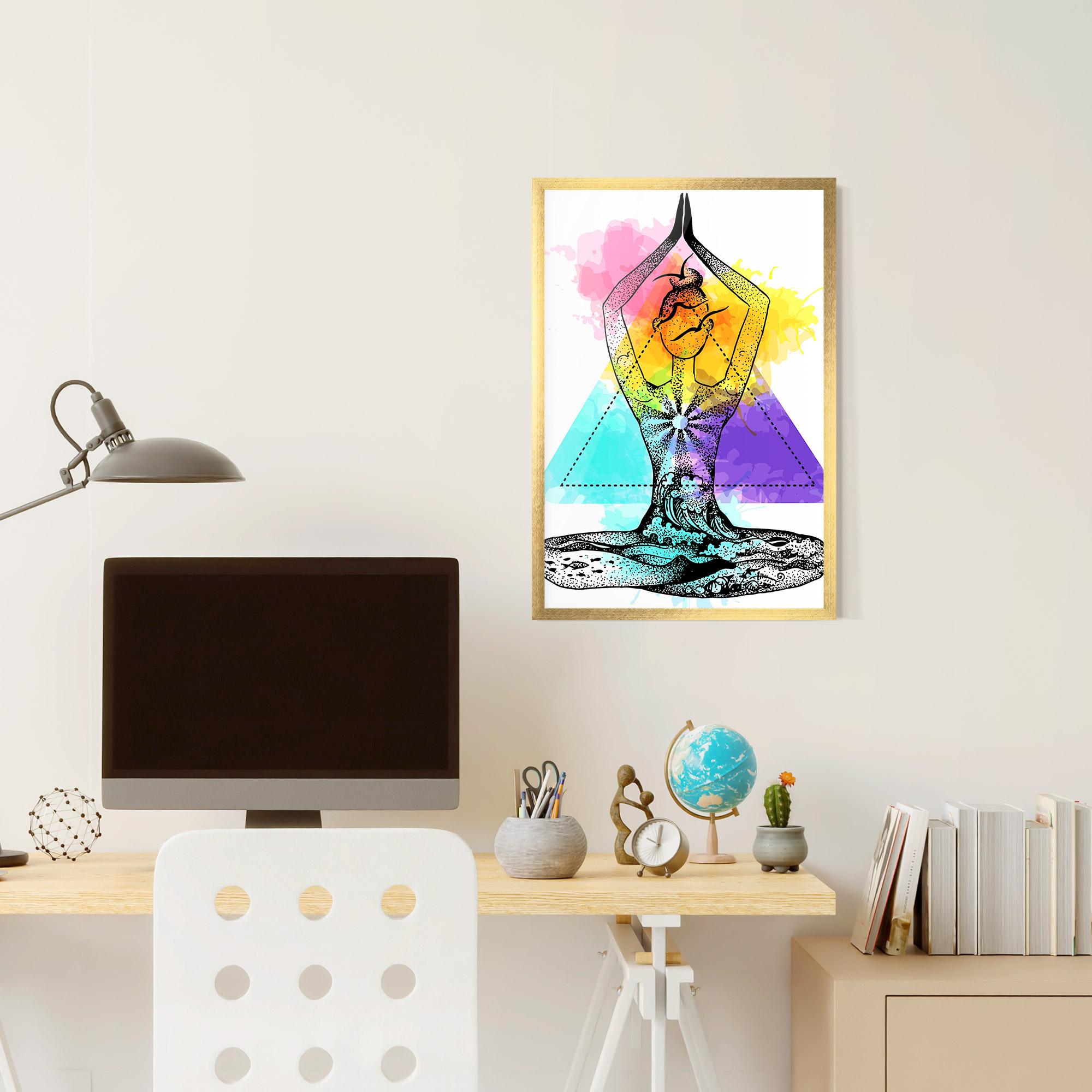 Poster Înrămat Yoga Triangle mockup 6